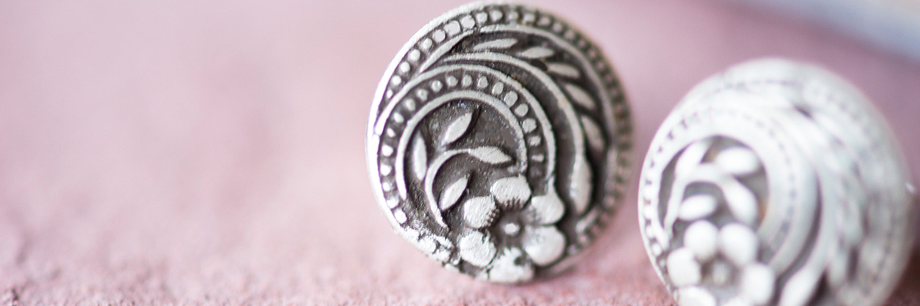Handmade Silver Flower Stud Earrings For Everday
