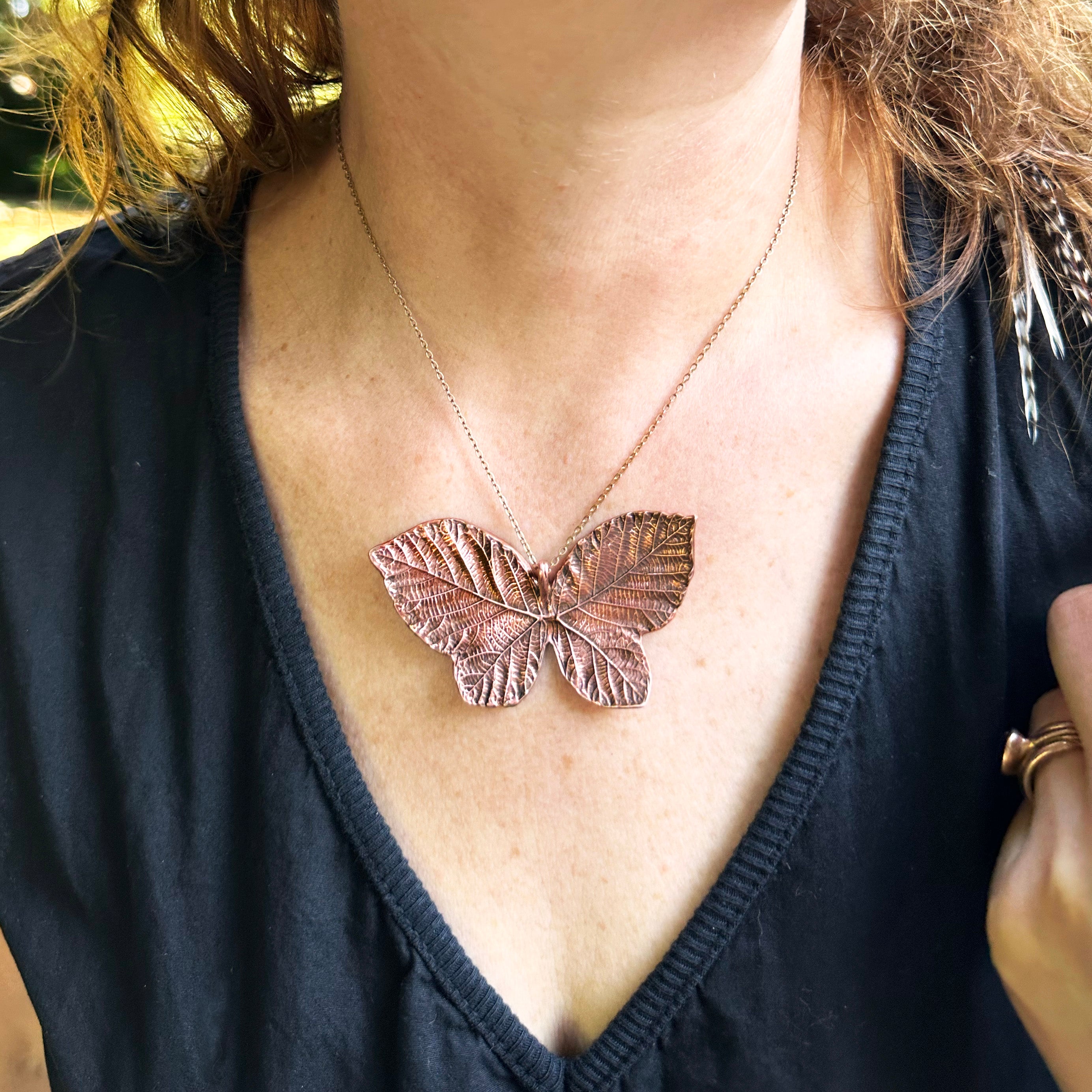 Wild Journey Copper Butterfly Pendant Necklace
