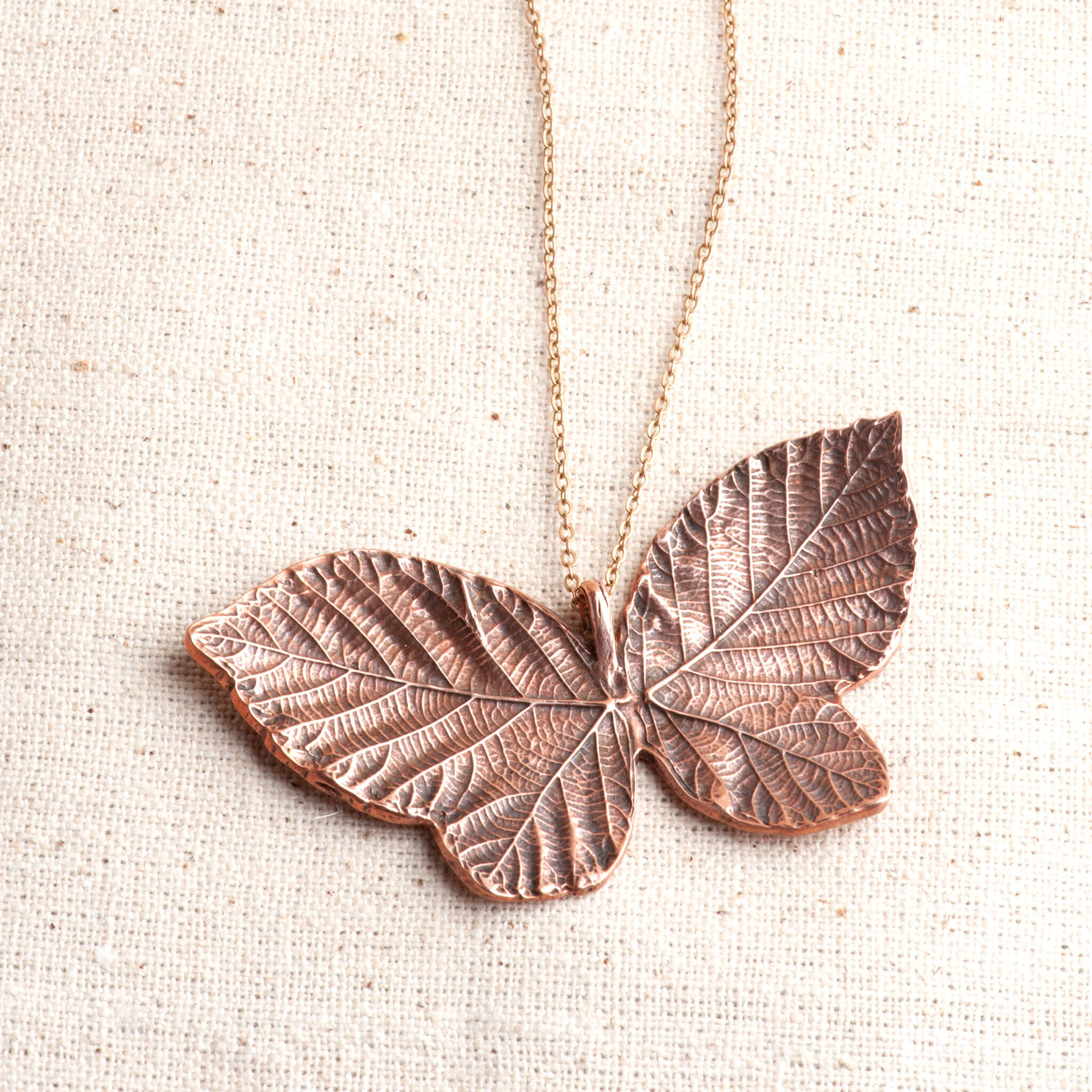 Wild Journey Copper Butterfly Pendant Necklace