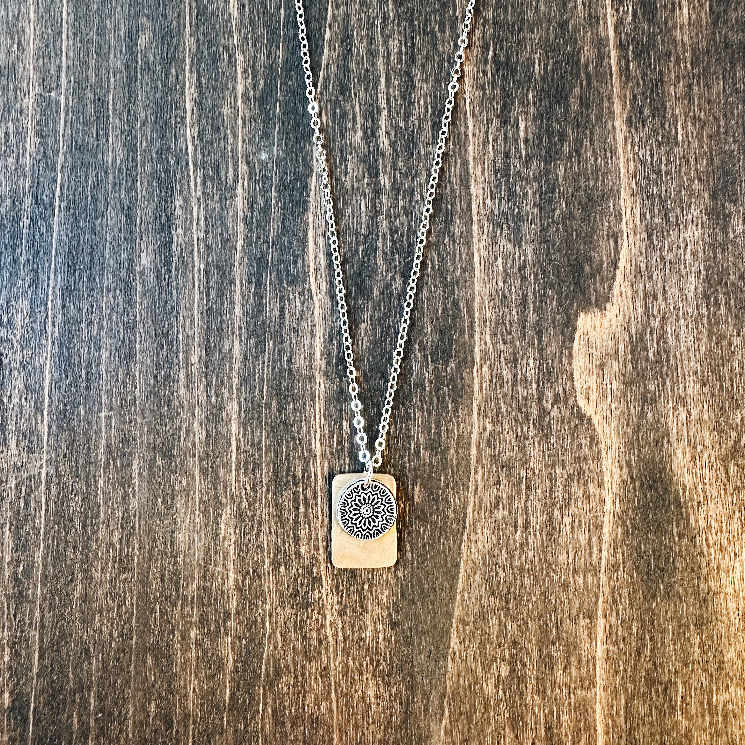 Mixed Metal Peaceful Intensions Charm Necklace