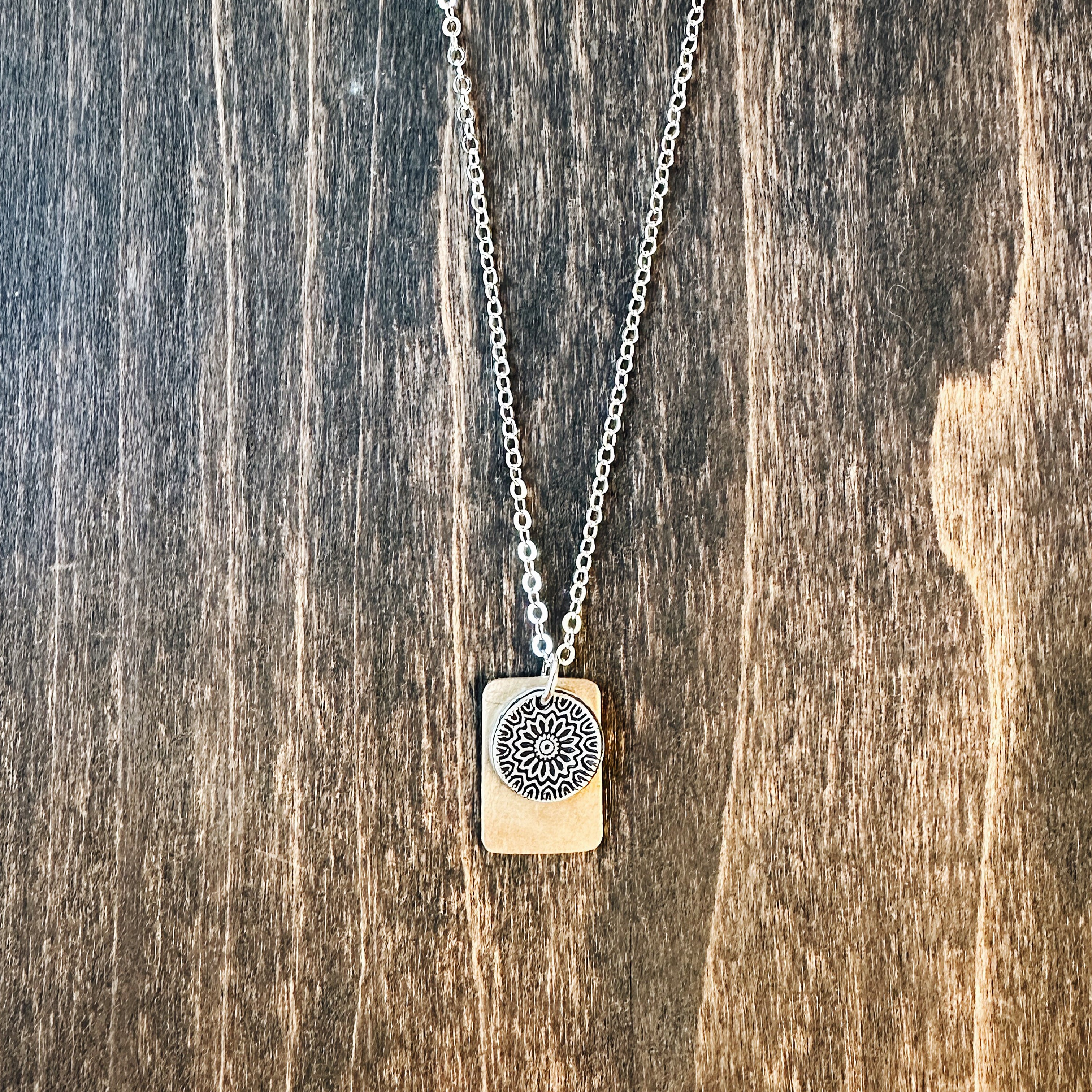 Mixed Metal Peaceful Intensions Charm Necklace