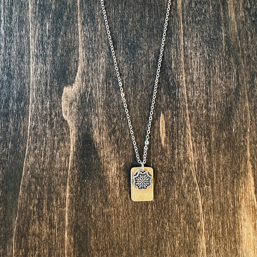Mixed Metal Gratitude Charm Necklace