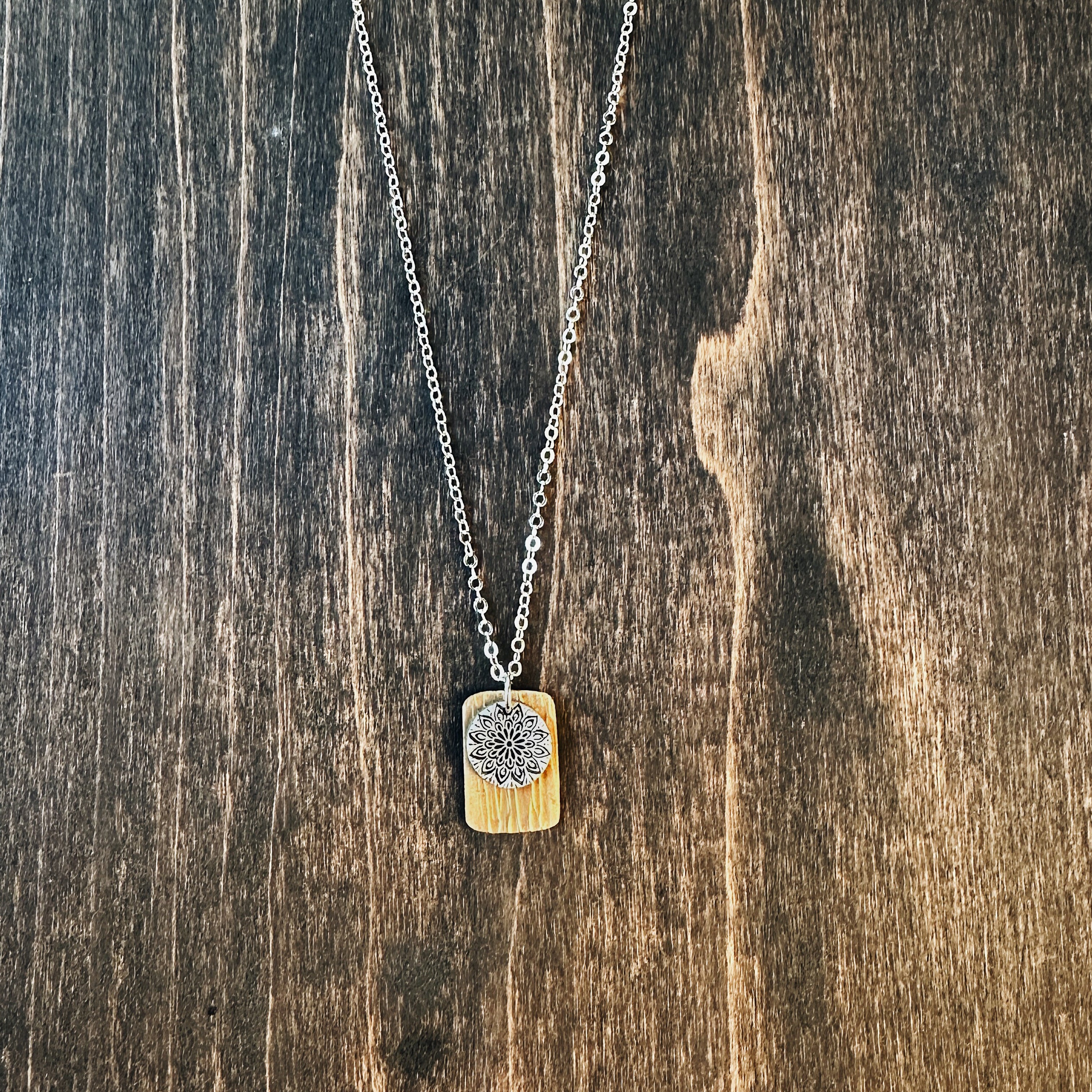 Mixed Metal Radiant Being Charm Necklace