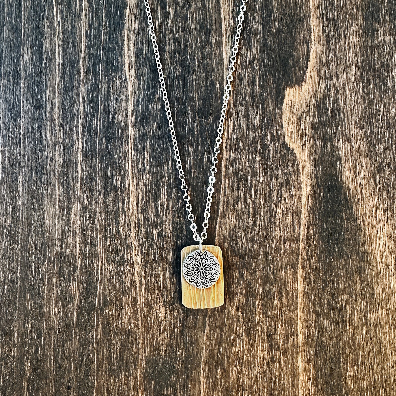 Mixed Metal Radiant Being Charm Necklace