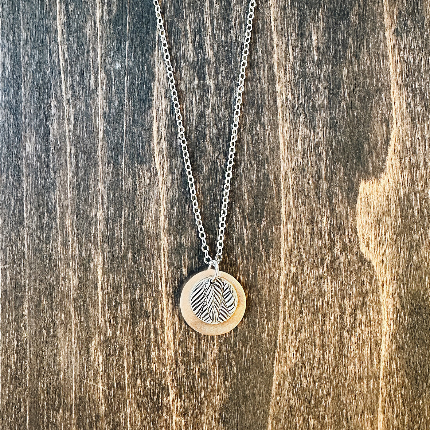 Mixed Metal Nautre's Embrace Charm Necklace