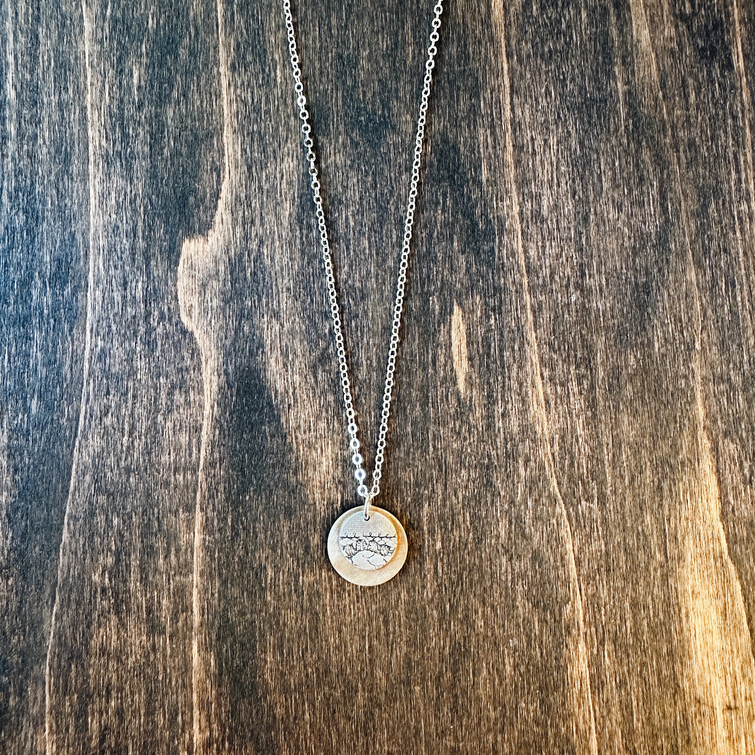 Mixed Metal Lace Allure Charm Necklace