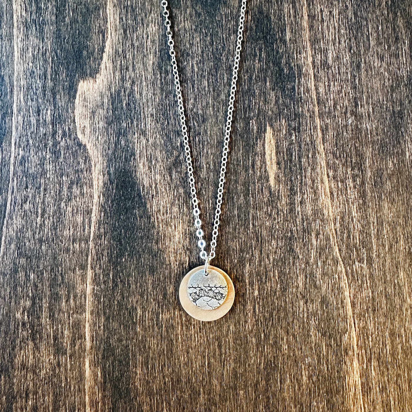 Mixed Metal Lace Allure Charm Necklace