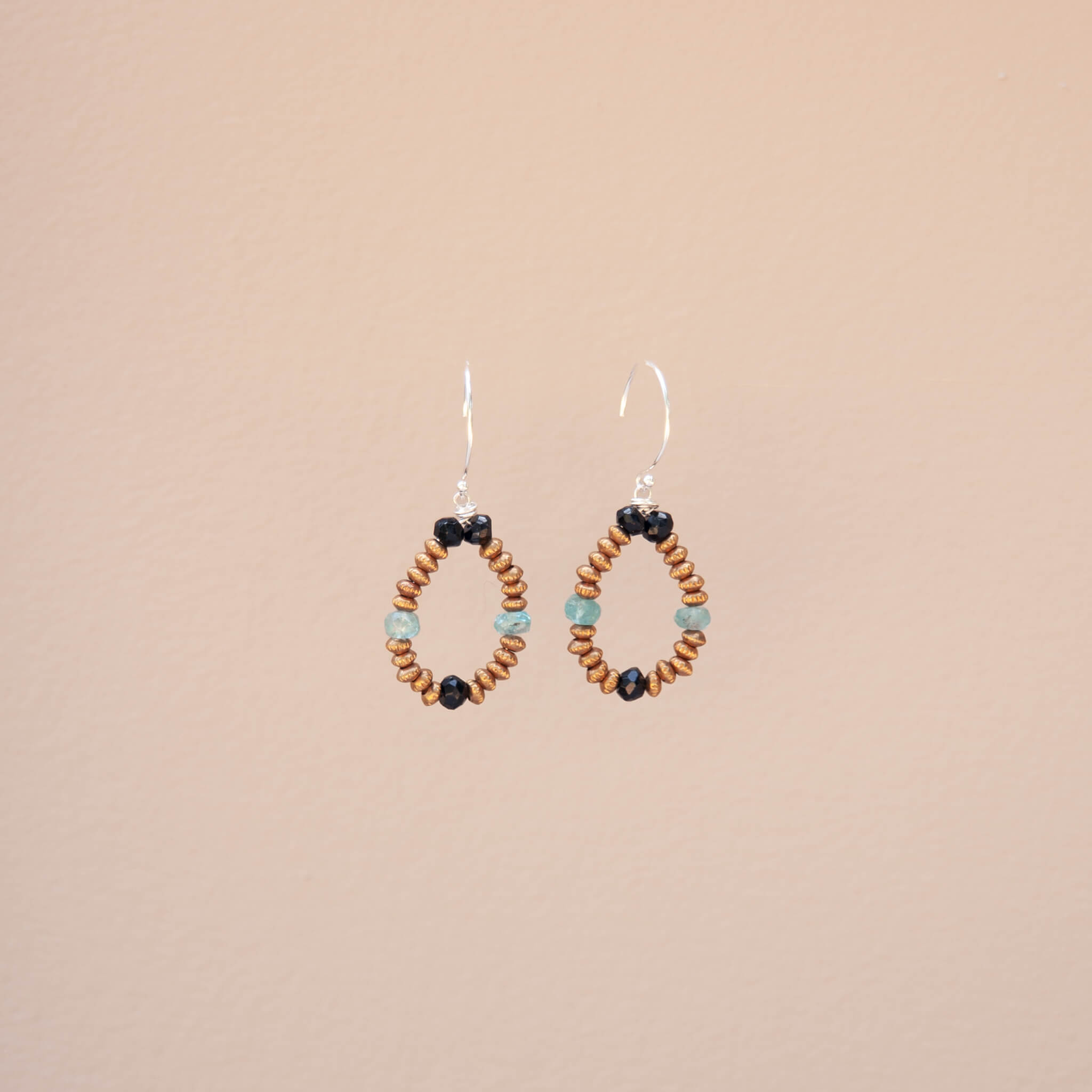 Ocean Flow – Aquamarine & Tourmaline Dangle Earrings