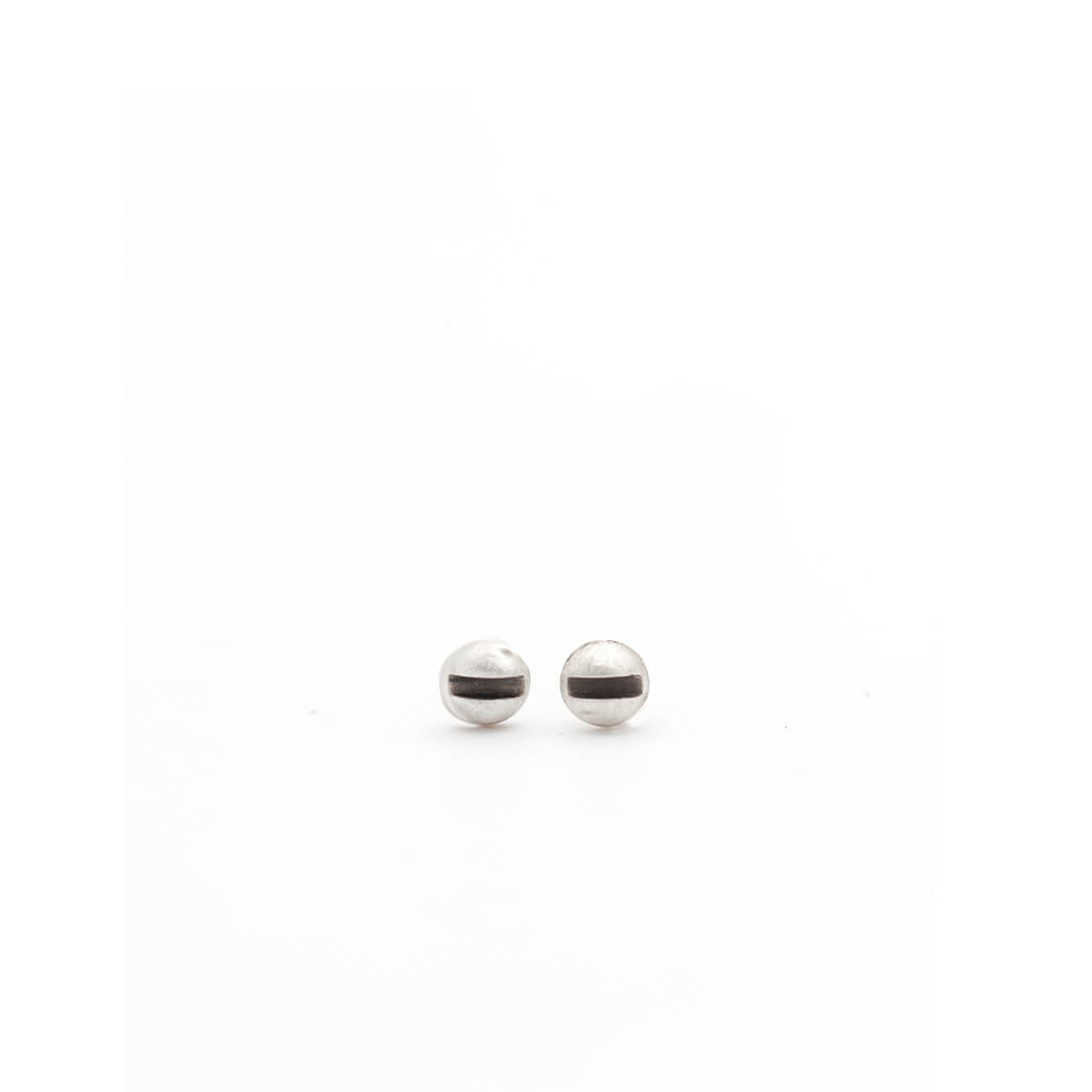 Pivot Silver Stud Earrings (Modern Minimalist, Handmade, 5mm)
