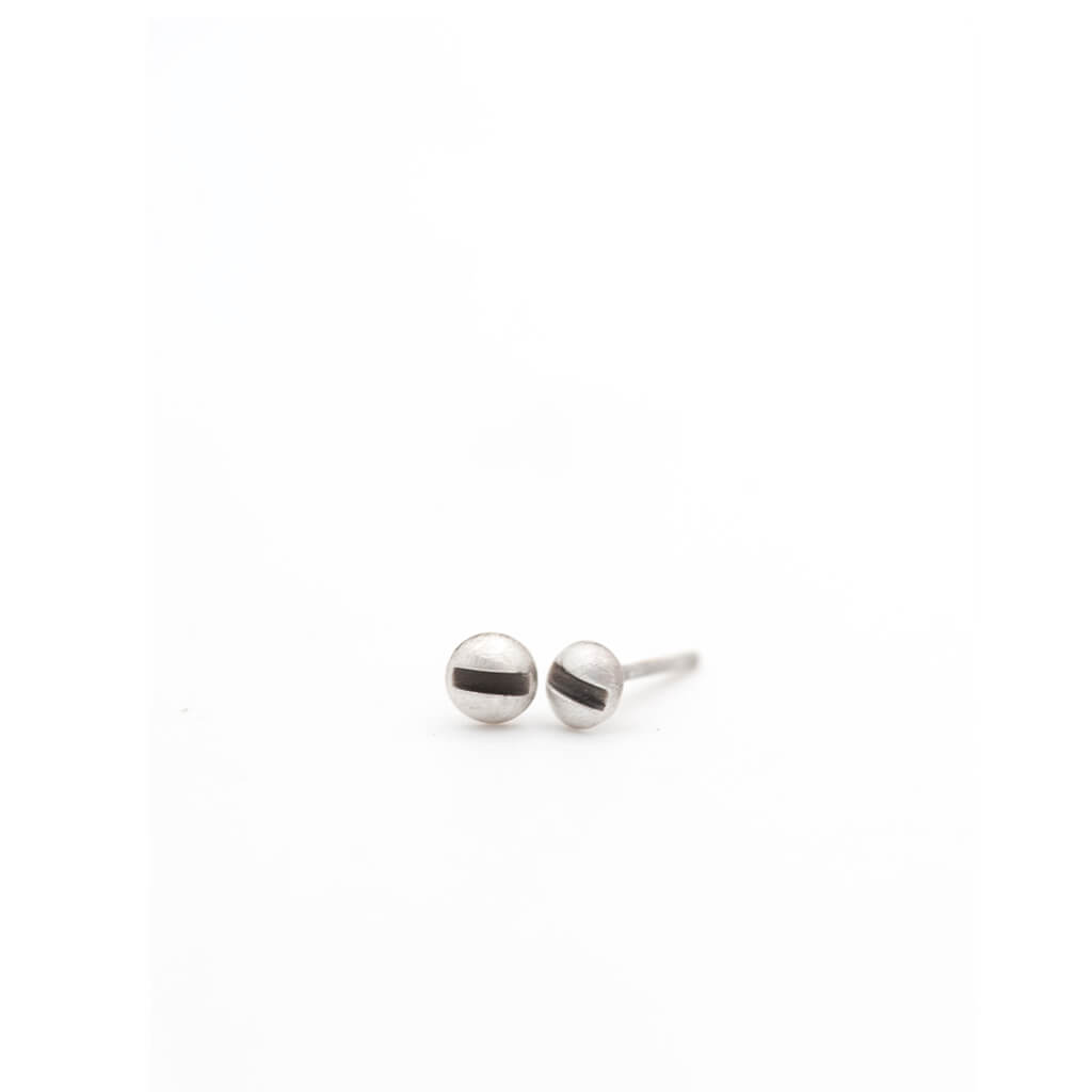 Pivot Silver Stud Earrings (Modern Minimalist, Handmade, 5mm)