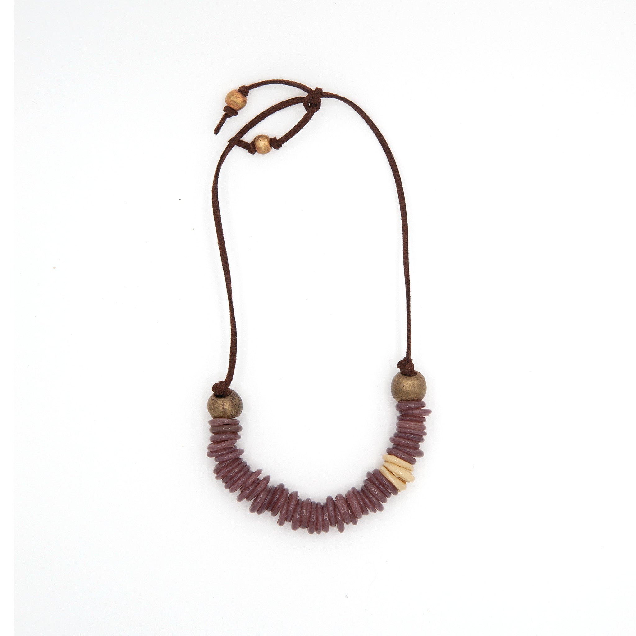 Amethyst Mist Recycled Glass Necklace, Adjustable (16"-18")