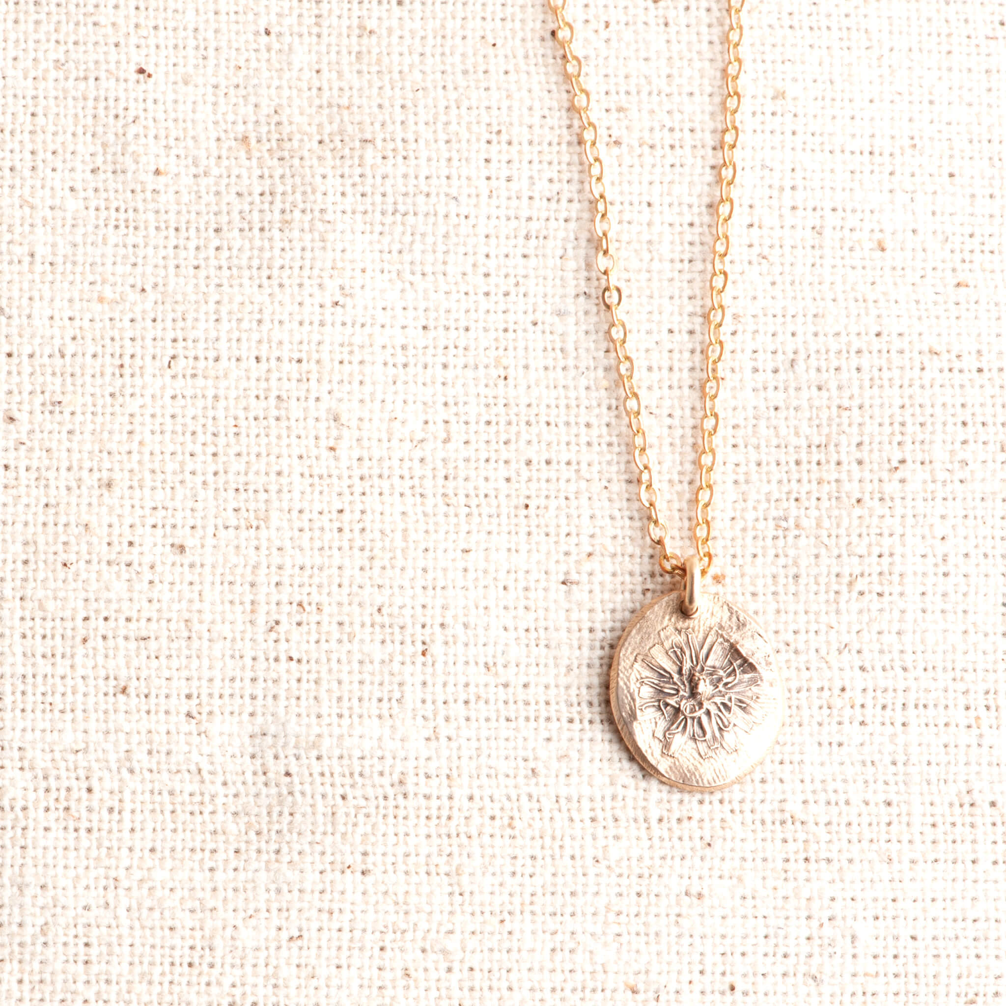Wild Bloom Bronze Dandelion Pendant Necklace