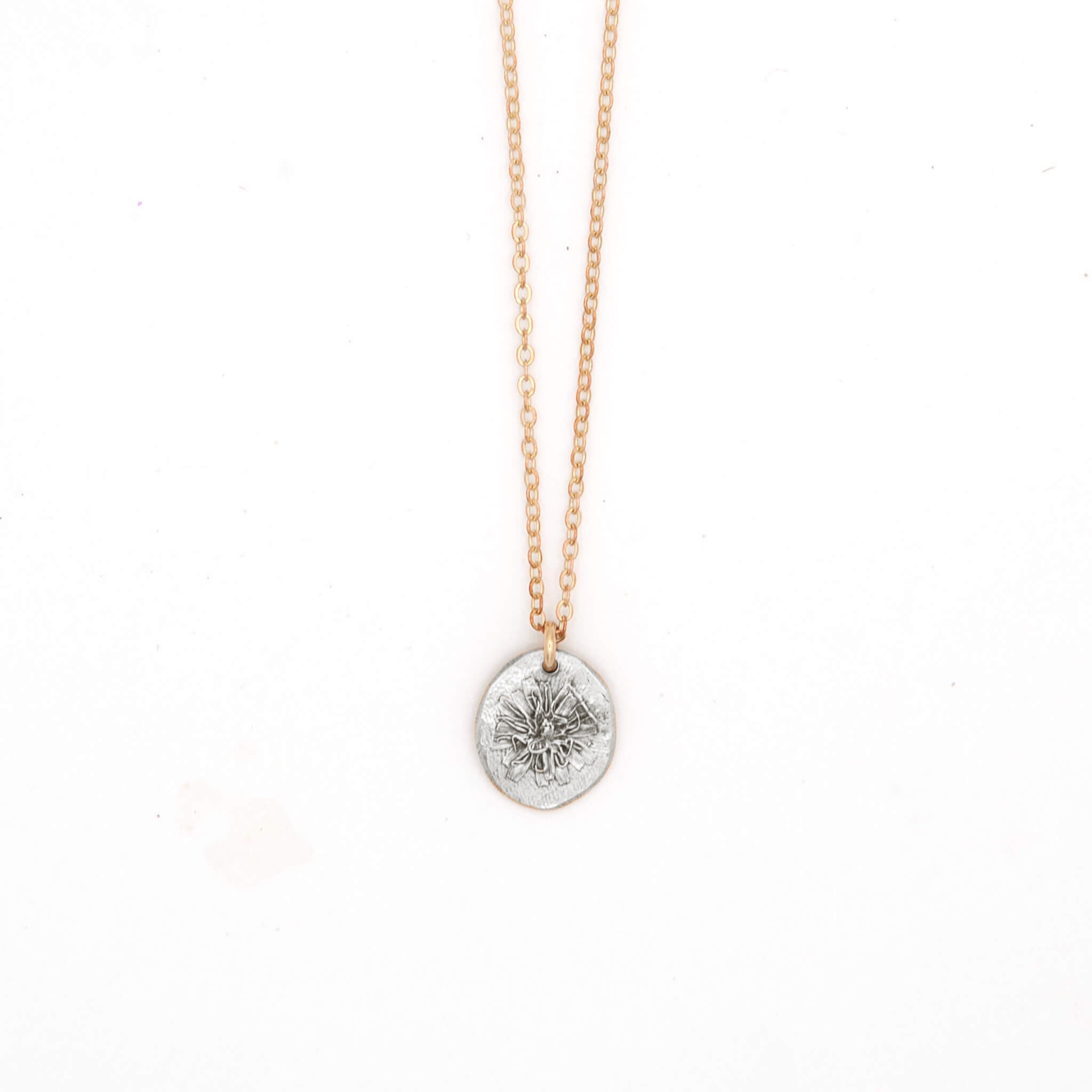 Wild Bloom Silver Dandelion Pendant Necklace