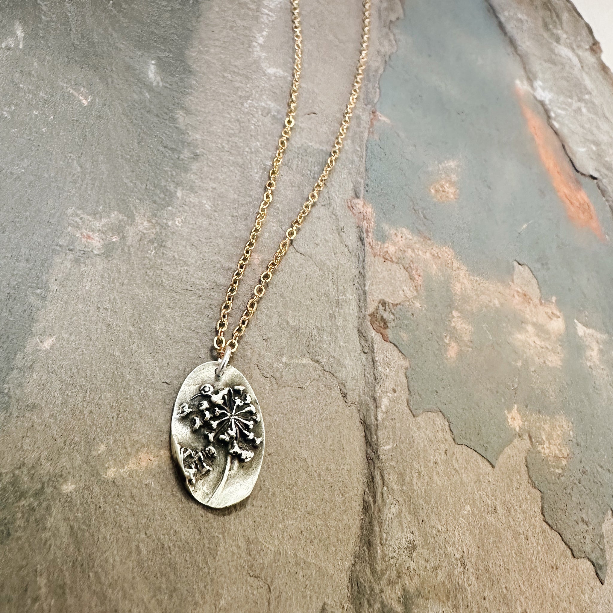 Sterling Silver Fennel Flower Protection Necklace