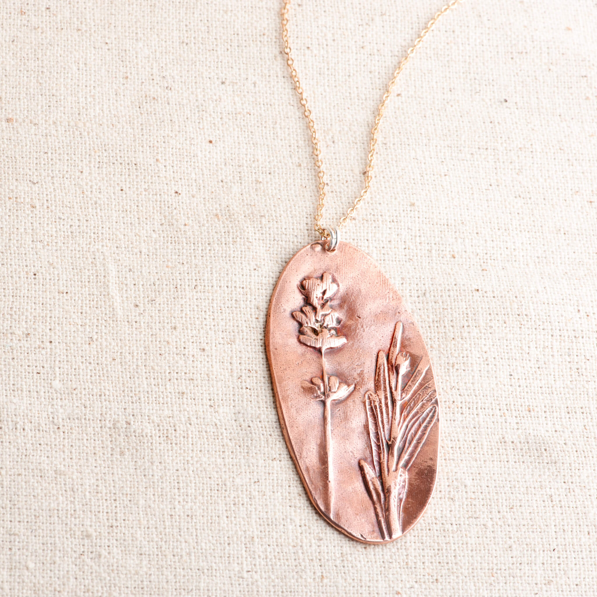 Wild Serenity Copper Lavender Pendant Necklace