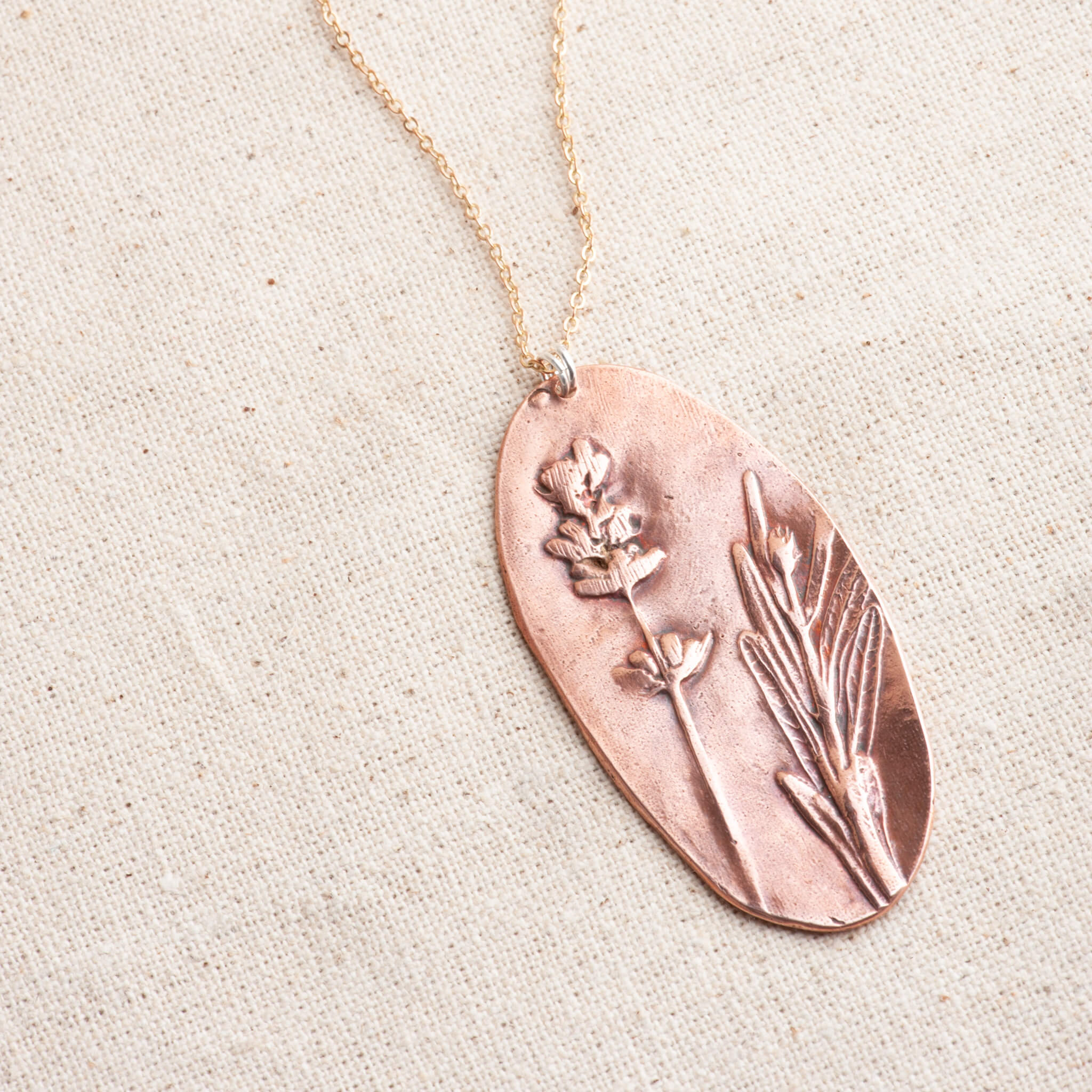 Wild Serenity Copper Lavender Pendant Necklace