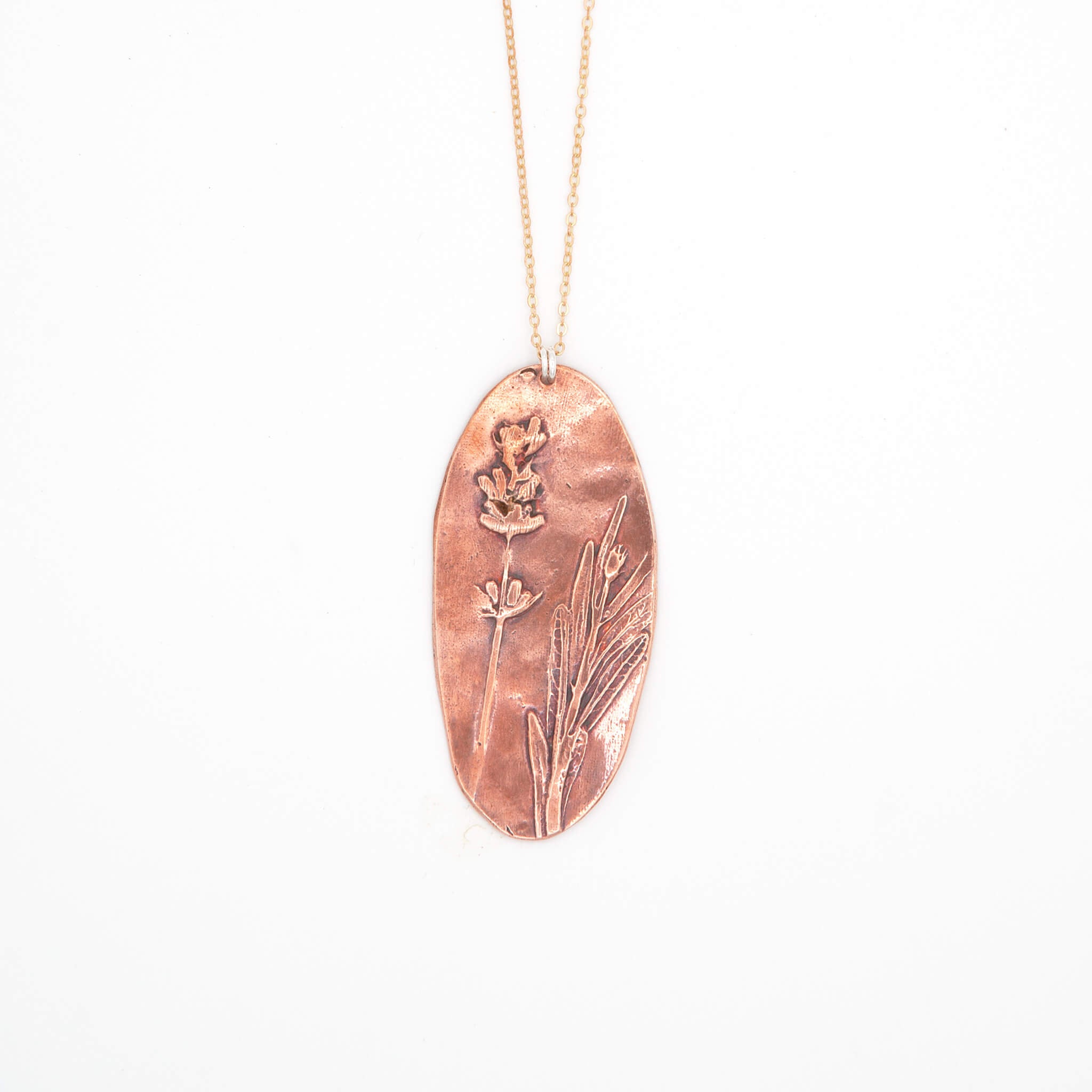 Wild Serenity Copper Lavender Pendant Necklace