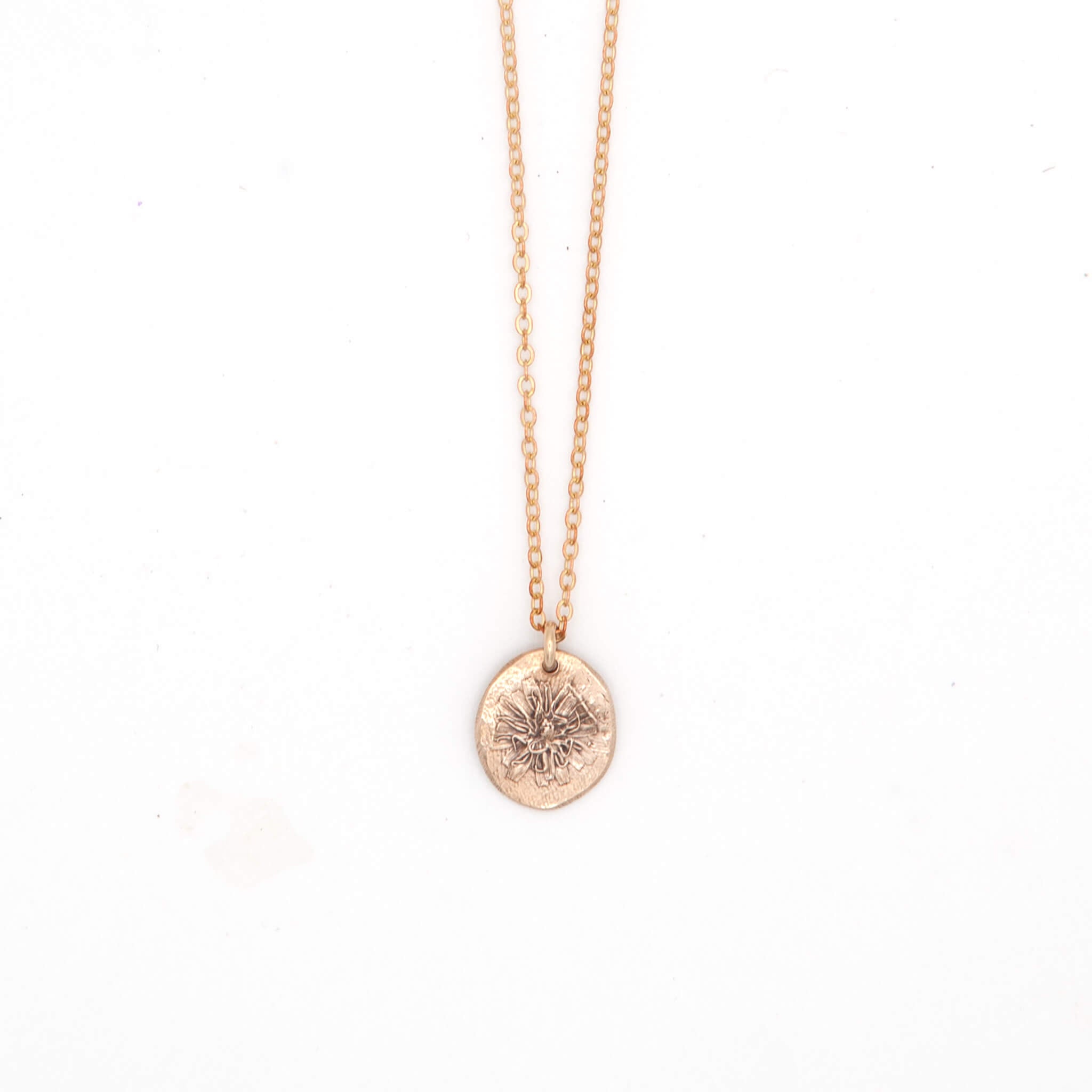 Wild Bloom Bronze Dandelion Pendant Necklace