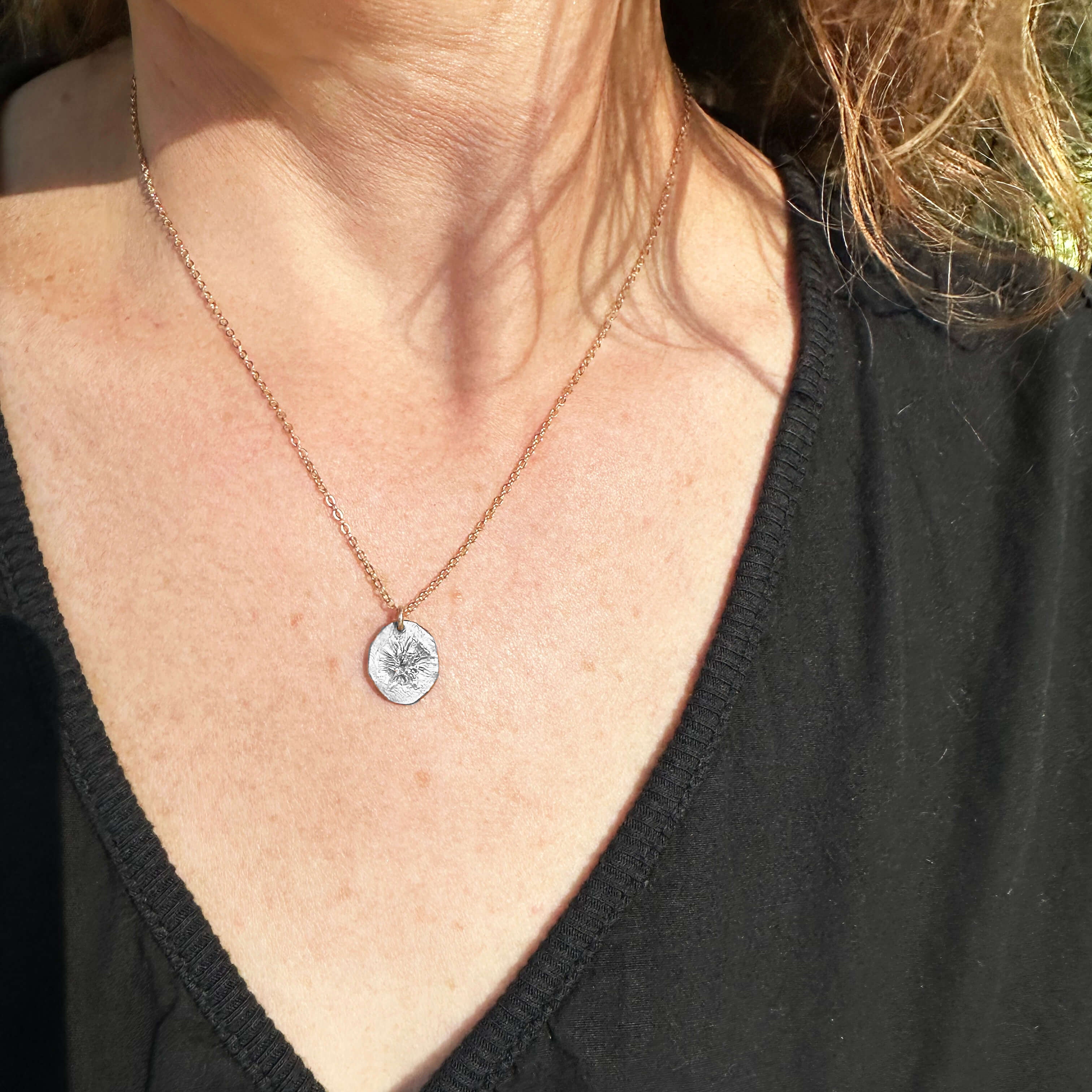 Wild Bloom Silver Dandelion Pendant Necklace