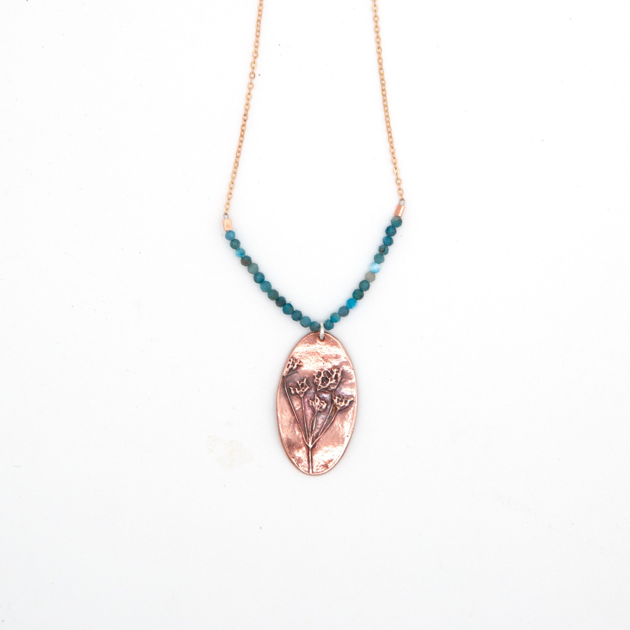Wild Echoes Copper Wildflower & Apatite Pendant Necklace