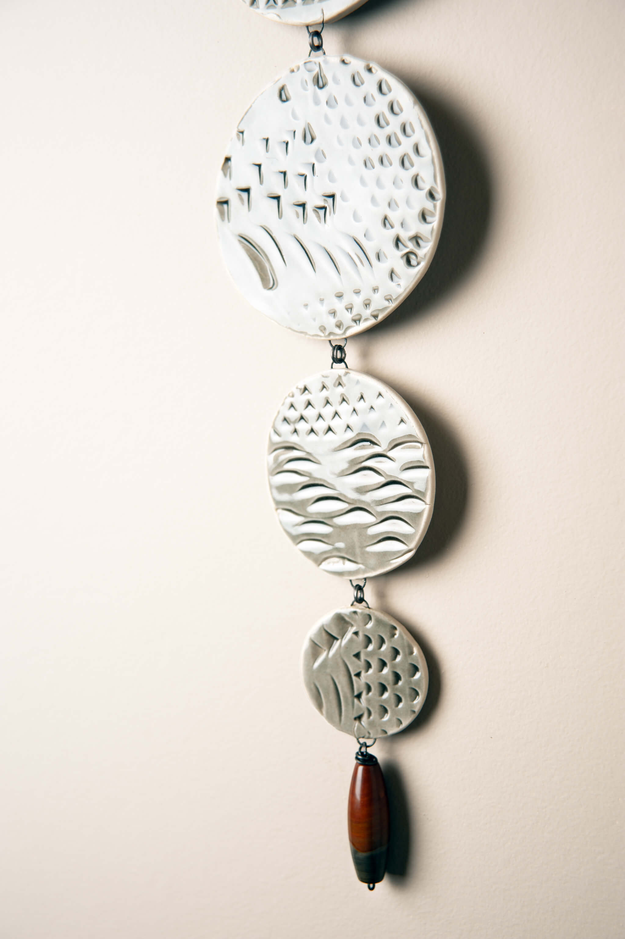 Medium Cascading Ceramic Wall Hanging No. 05 | Smoke Grey + Mountain Jasper — FTF_0726
