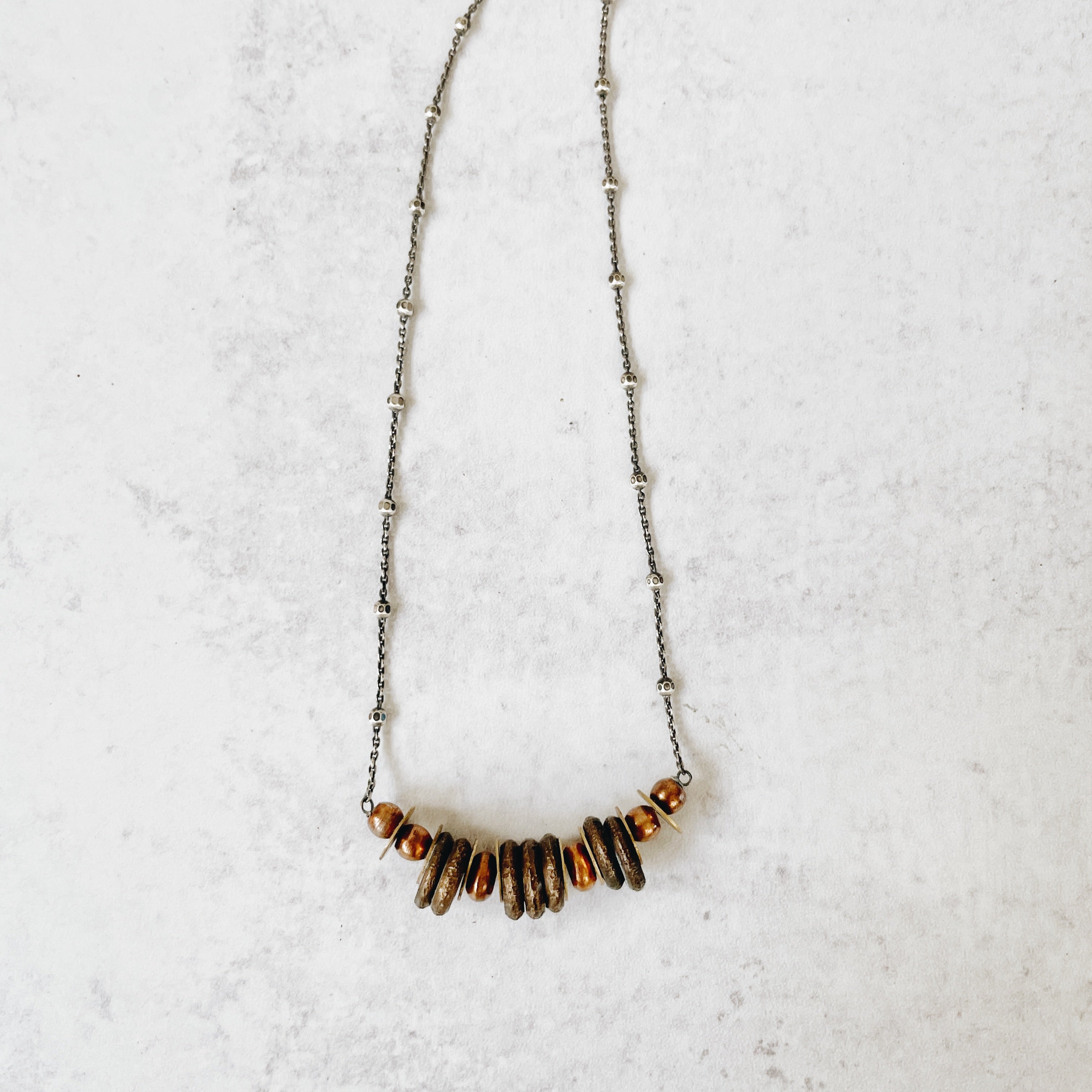 Brass Bronze Copper Mixed Metal Necklace - Jester Swink