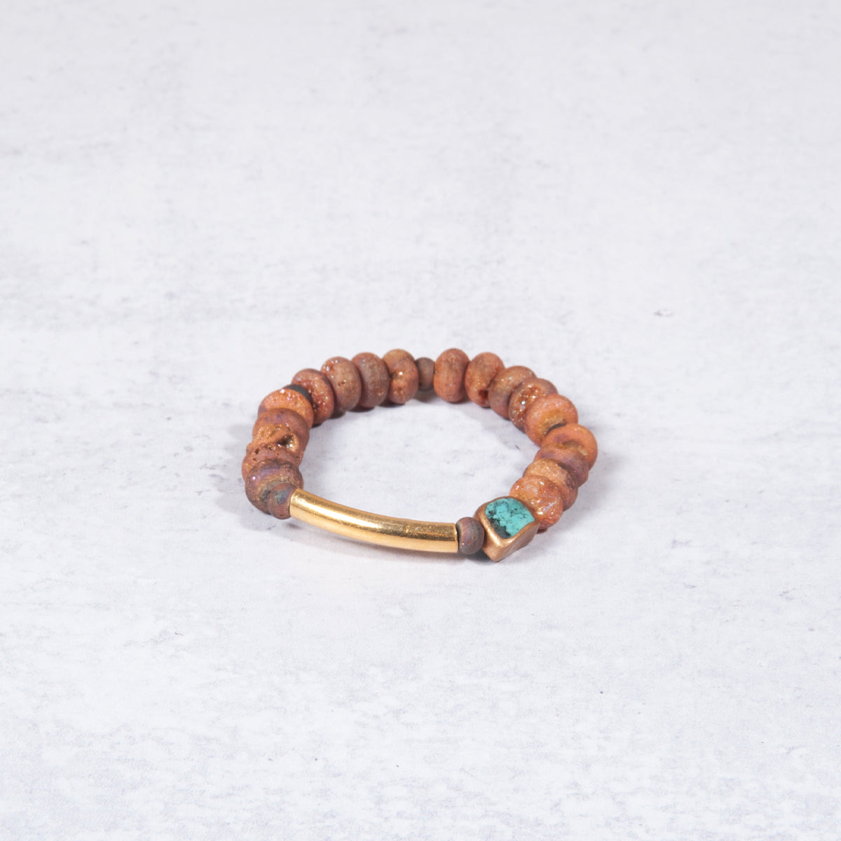 Druzy, Turquoise, 14K Gold Fill & Copper Bracelet from Jester Swink - Jester Swink