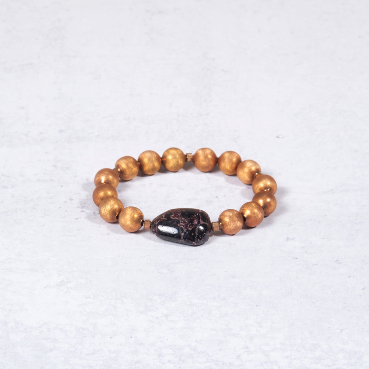 Garnet, Copper & Brass Bracelet from Jester Swink - Jester Swink