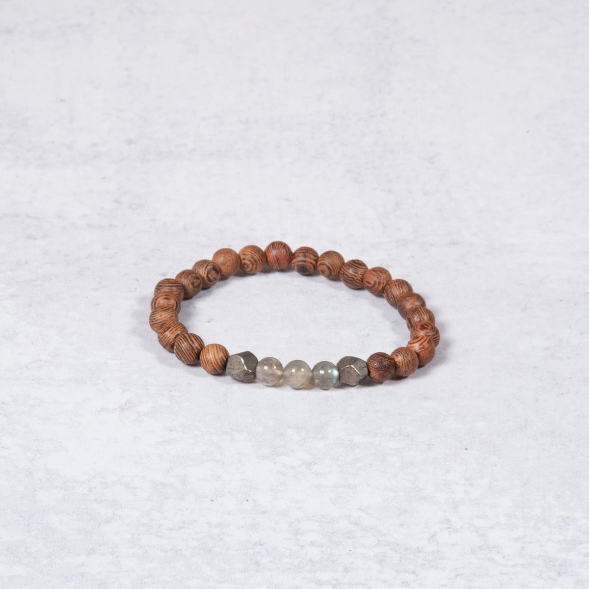 Labradorite, Pyrite & Wenge Wood Bracelet from Jester Swink - Jester Swink