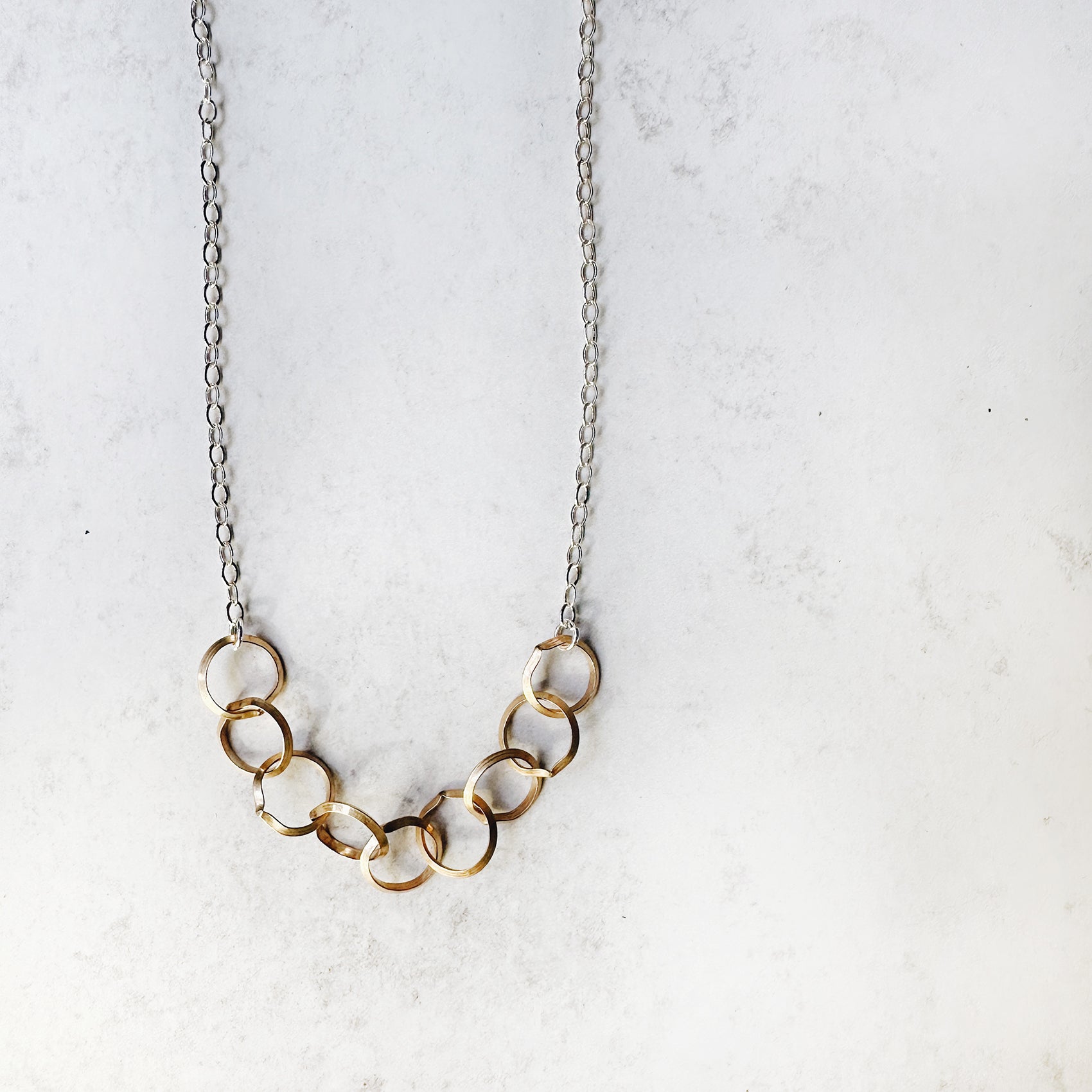 Mixed Metal Necklace, 14K Gold Filled and Sterling Silver Chain Necklace - Jester Swink