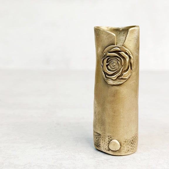 Dots and Rose Bronze Mini Bud Vase - Jester Swink