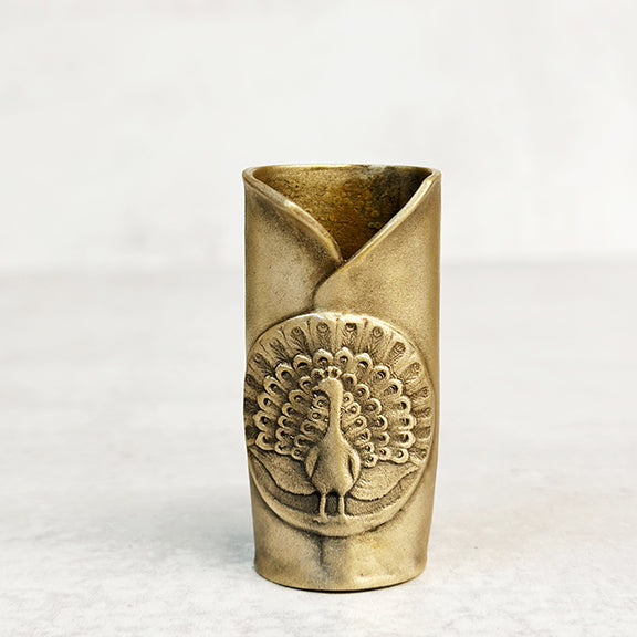 Fancy Peacock Bronze Mini Bud Vase - Jester Swink