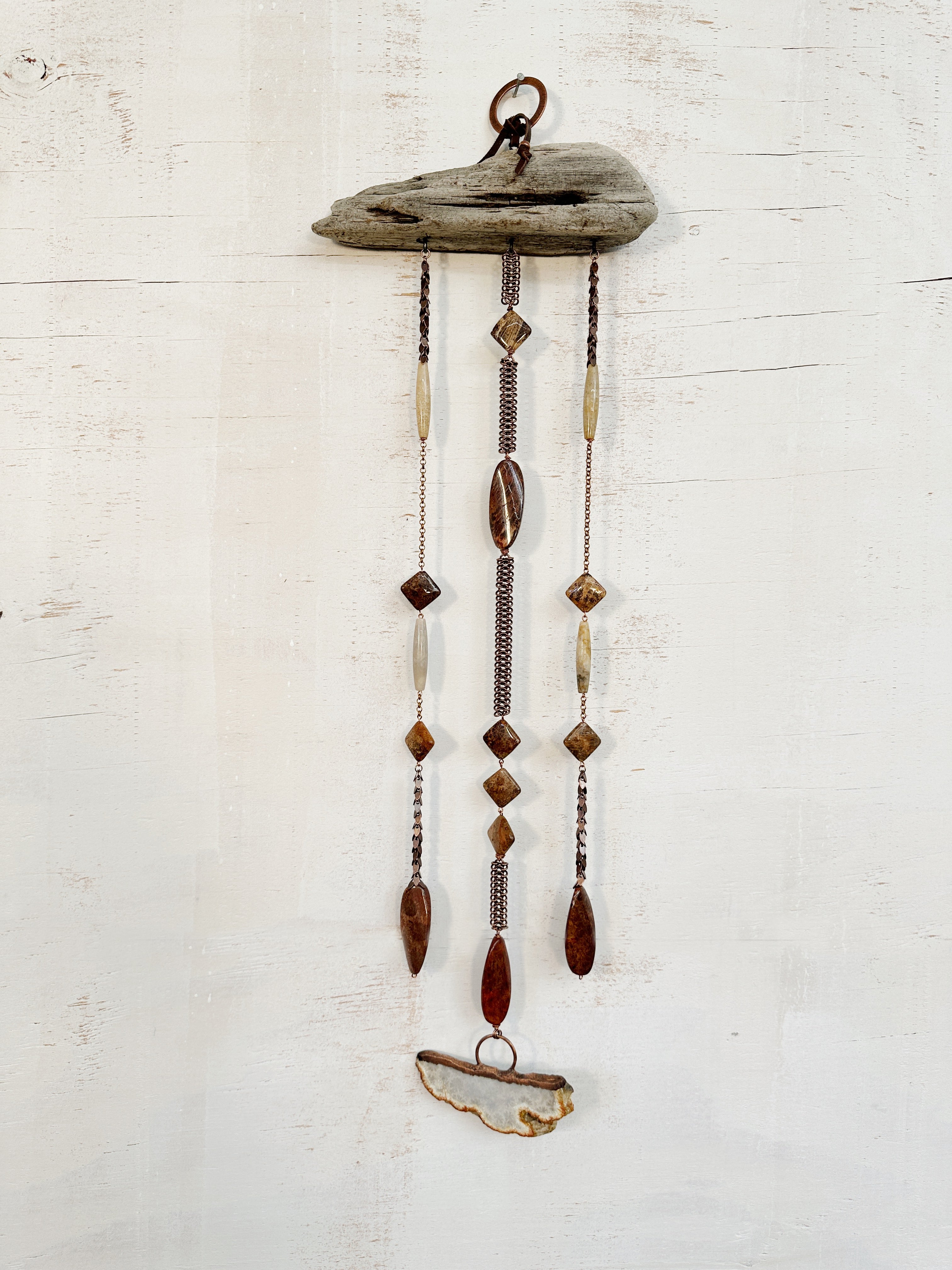 The Protector, Natural Wall Hanging with Driftwood, Fossilized Coral and Copper - Jester Swink