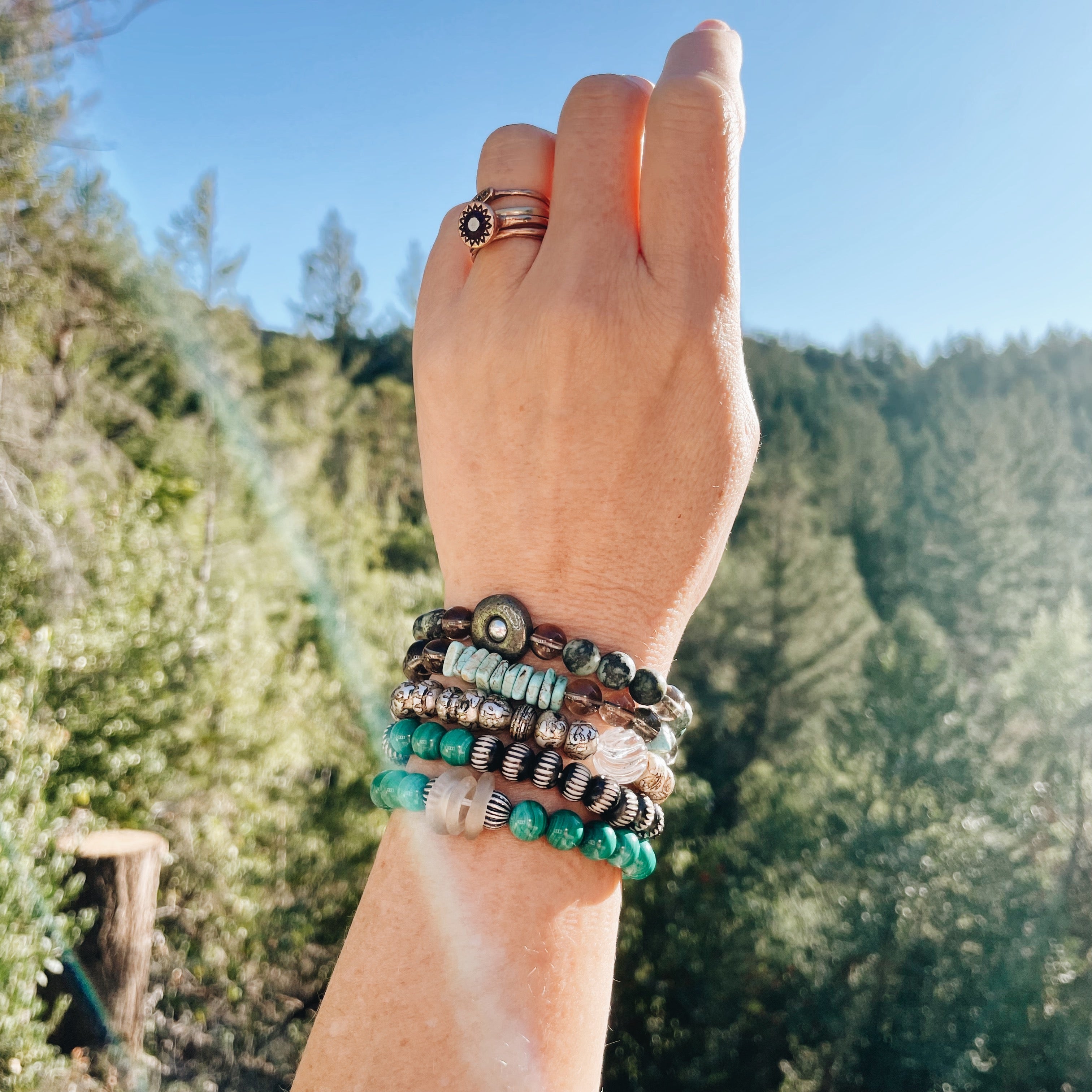 Smokey Quartz & Turquoise Bracelet from Jester Swink - Jester Swink