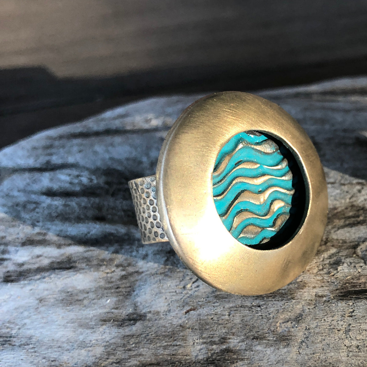Textured Turquoise Ring - Jester Swink