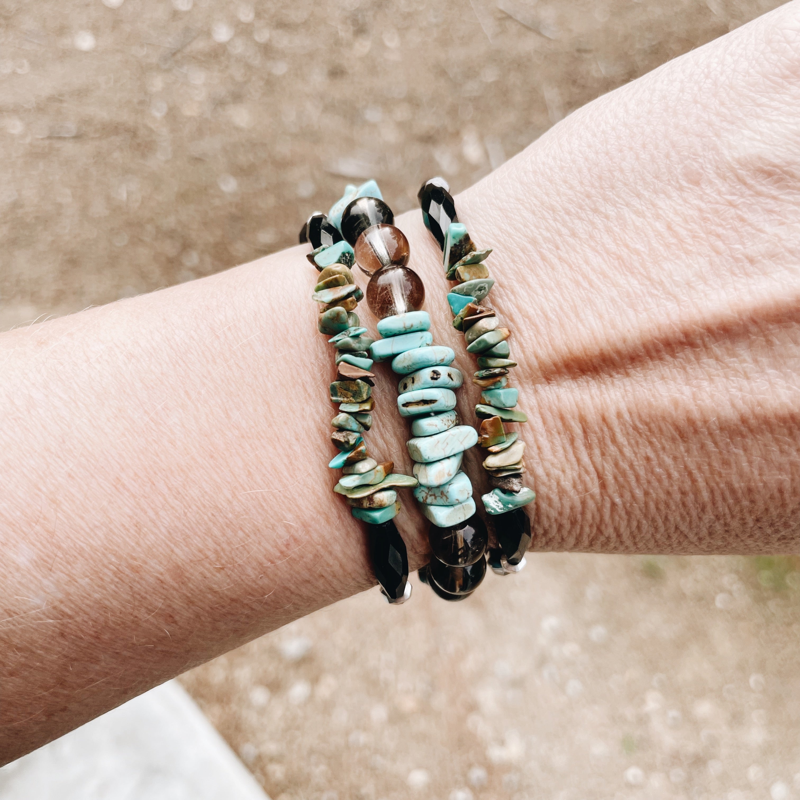 Smokey Quartz & Turquoise Bracelet from Jester Swink - Jester Swink