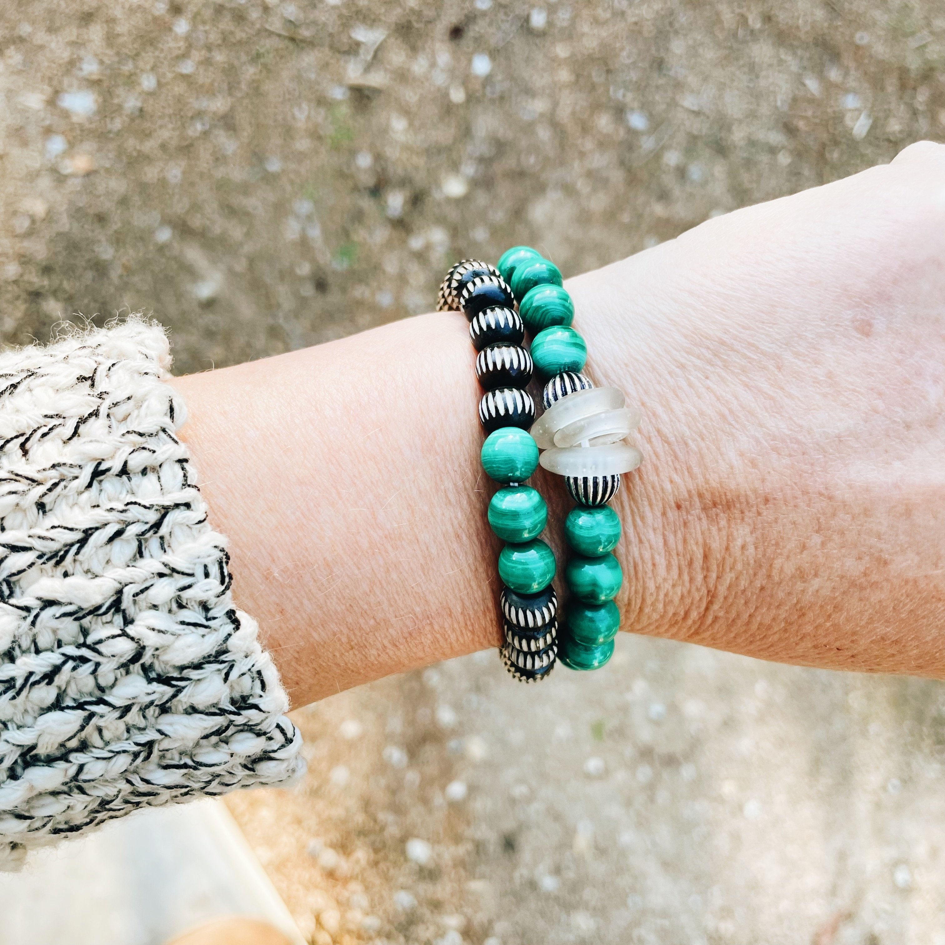 Malachite & Wood Bracelet from Jester Swink - Jester Swink