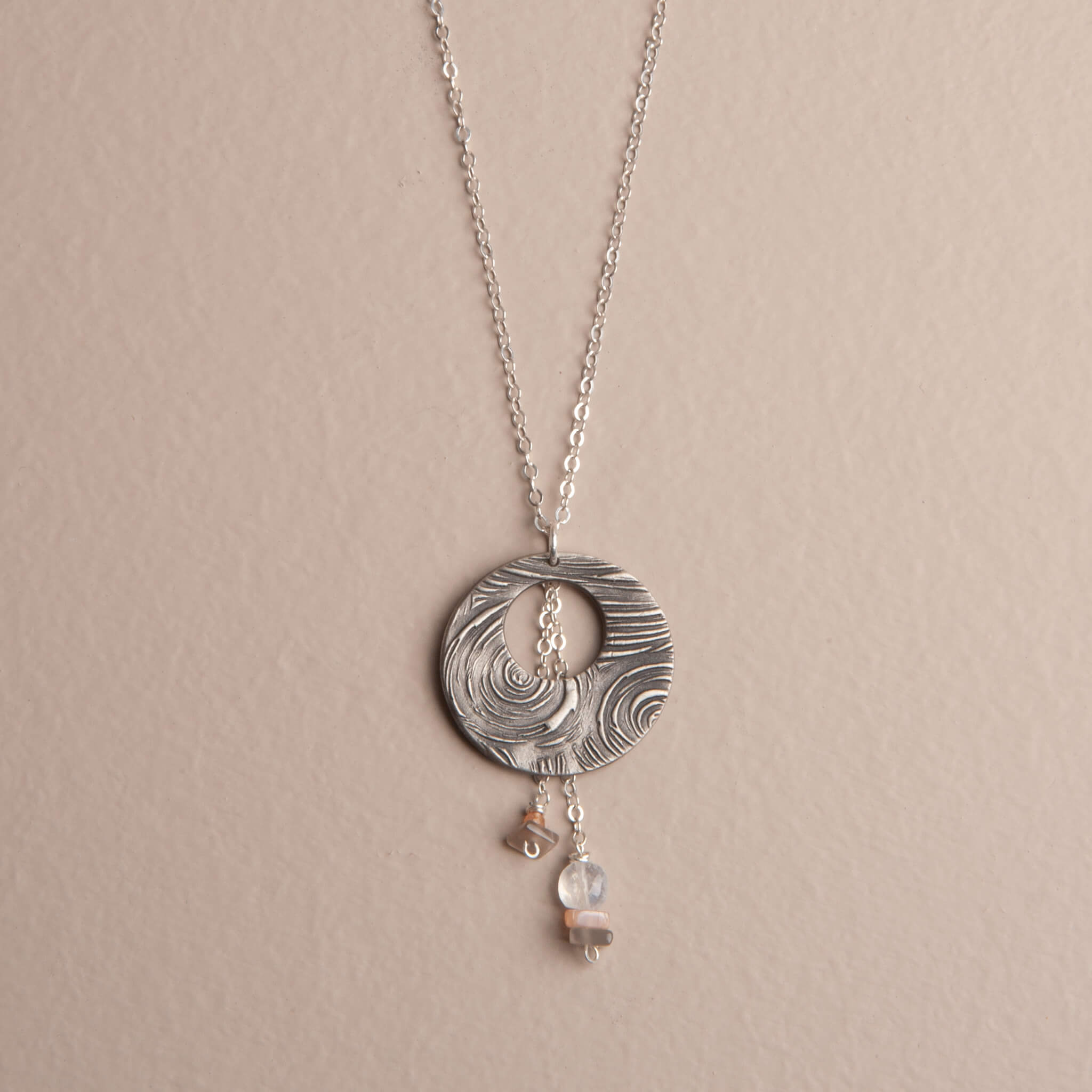 Celestial Crescent – Moonstone Pendant Necklace