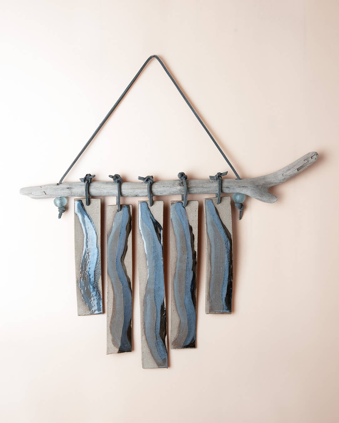 Coastal Harmony Ceramic Wind Chime (Handmade, 16" Wide)