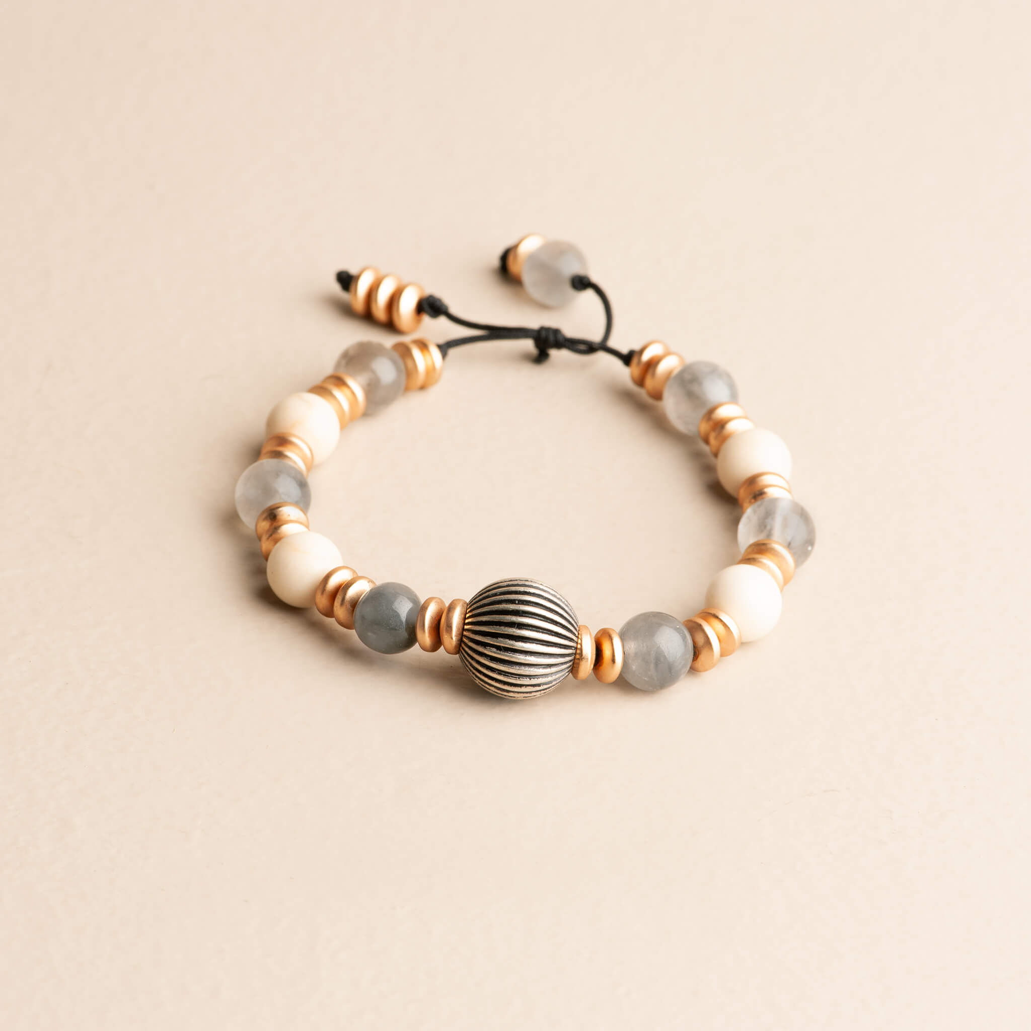 The Aura Bracelet: Adjustable Labradorite, Mountain Jasper, & Sterling Silver
