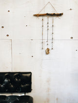 Nature-Inspired Driftwood Lunar Galaxy Wall Hanging with Fauna Seeds, Leather, and Fossilized Coral - Neutral Boho Home Decor