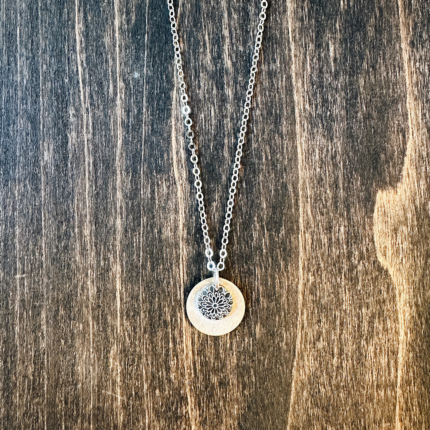 Mini Mandala of Radiance Charm Necklace