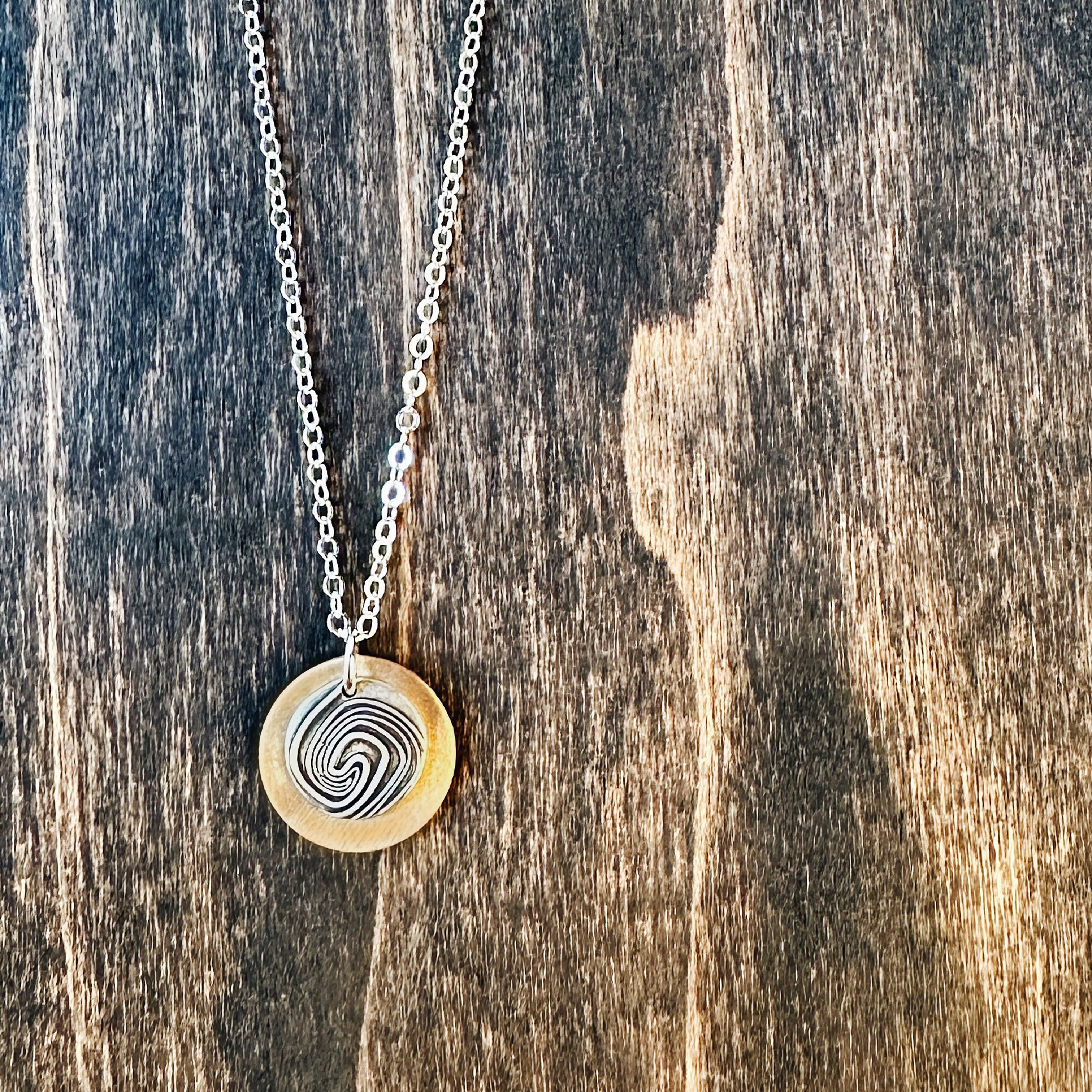 Swirl of Serenity Charm Necklace, Mixed Metals