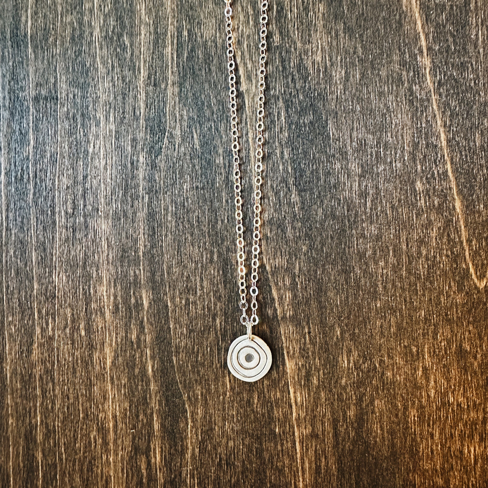 Concentric Elegance Silver Pendant Necklace