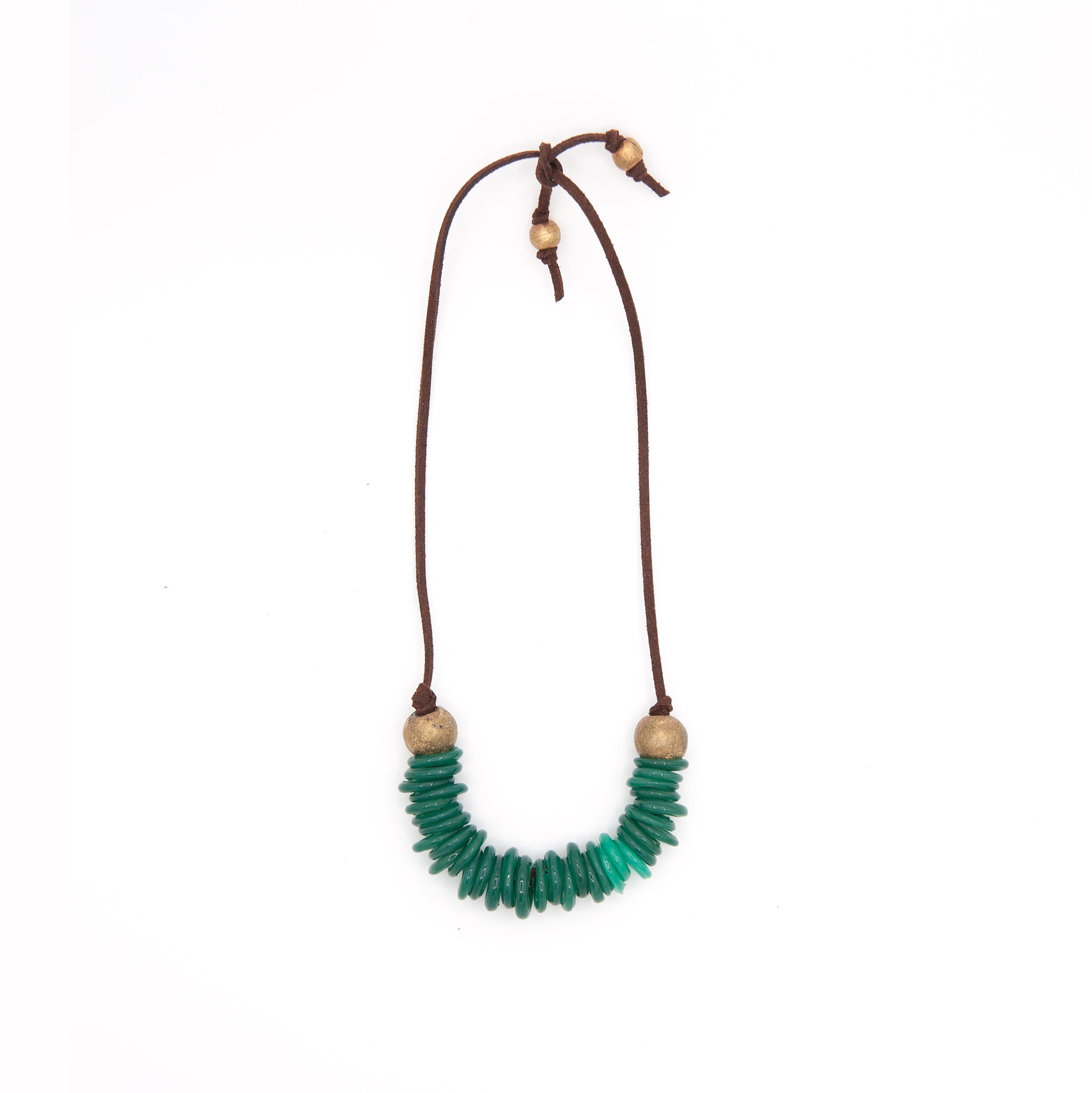 Emerald Oasis Recycled Glass Necklace, Adjustable (16"-18")