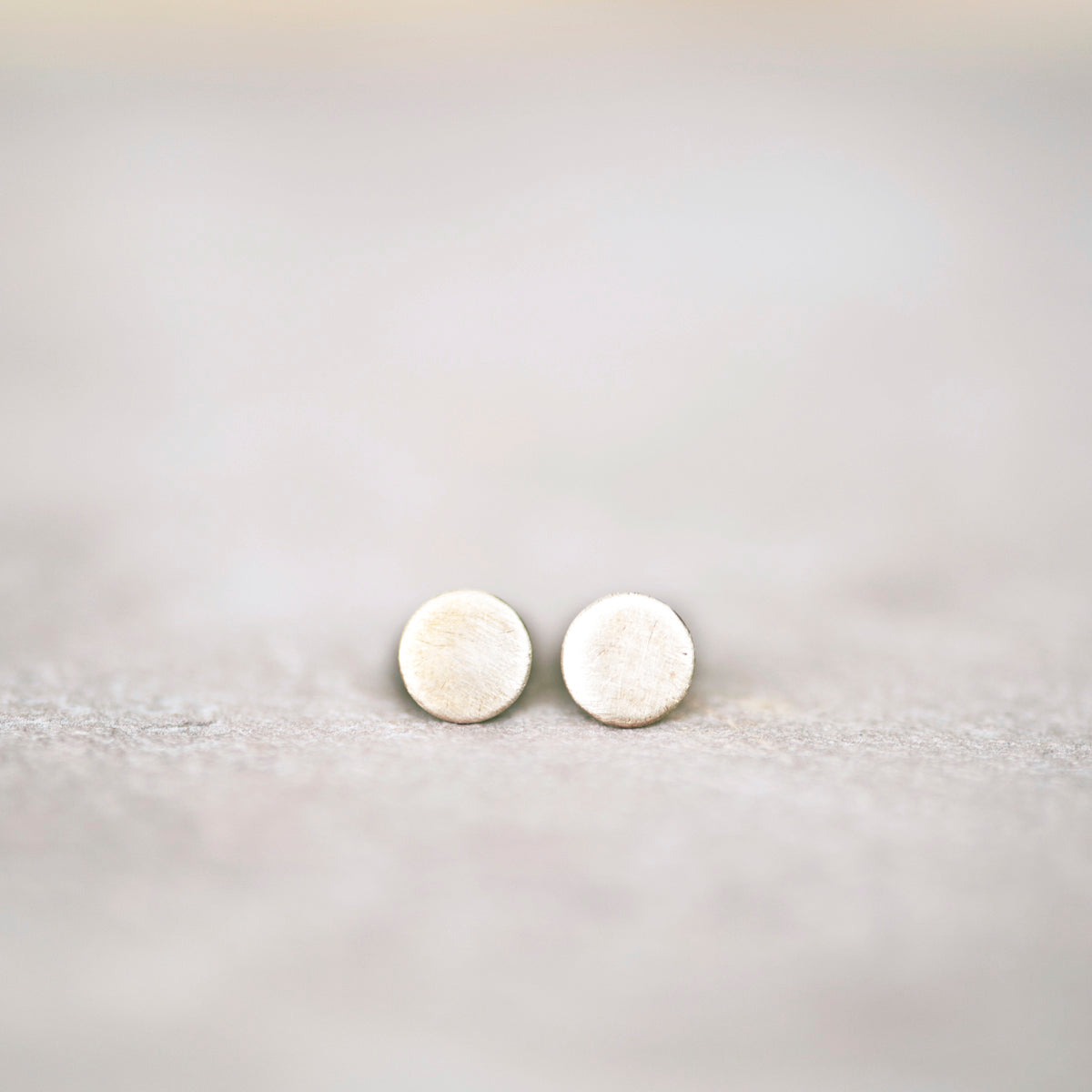 Simple Bronze Round Stud Earrings