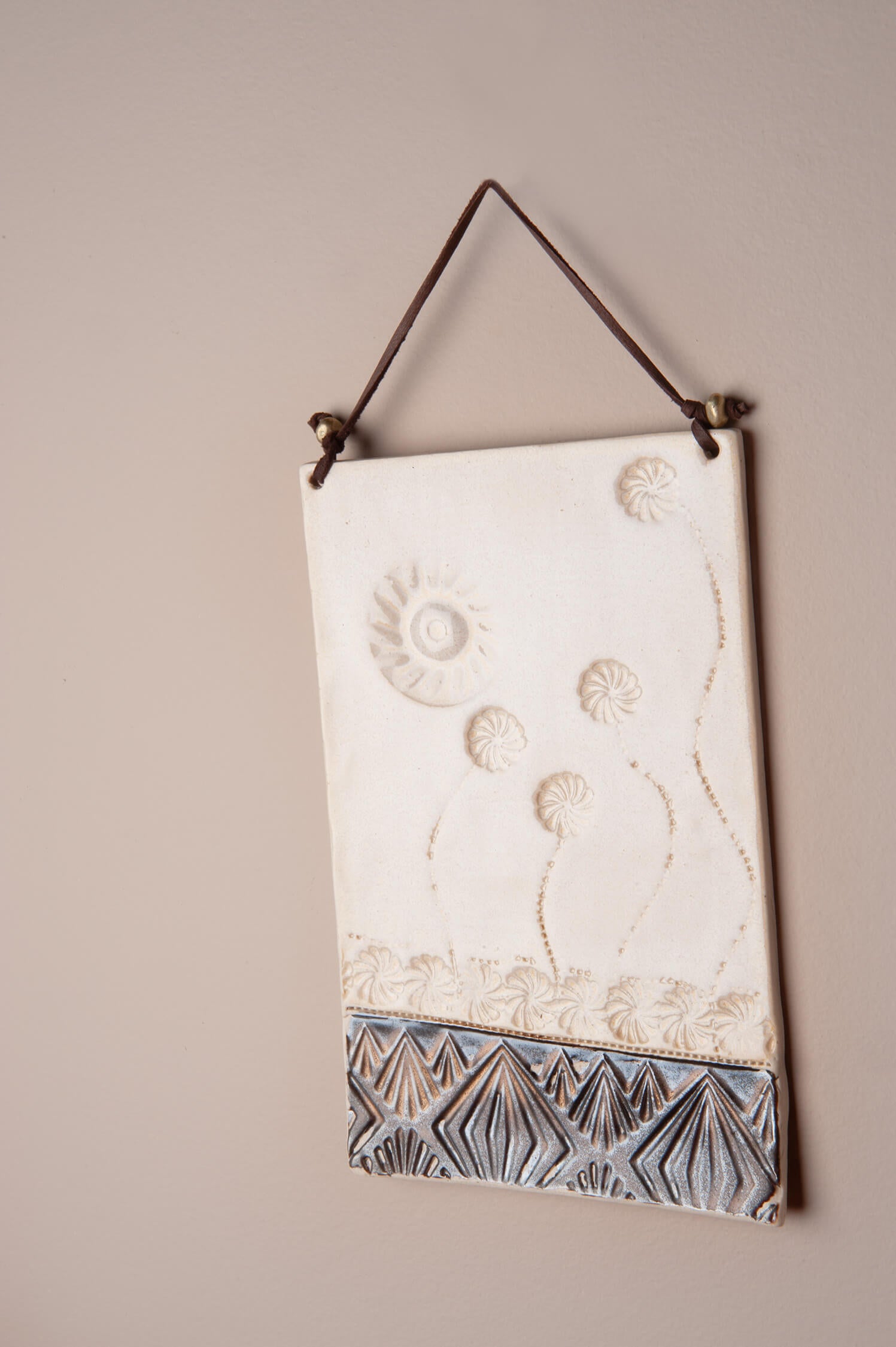 Sunlit Bloom – Handcrafted Ceramic Wall Hanging, 9.25"