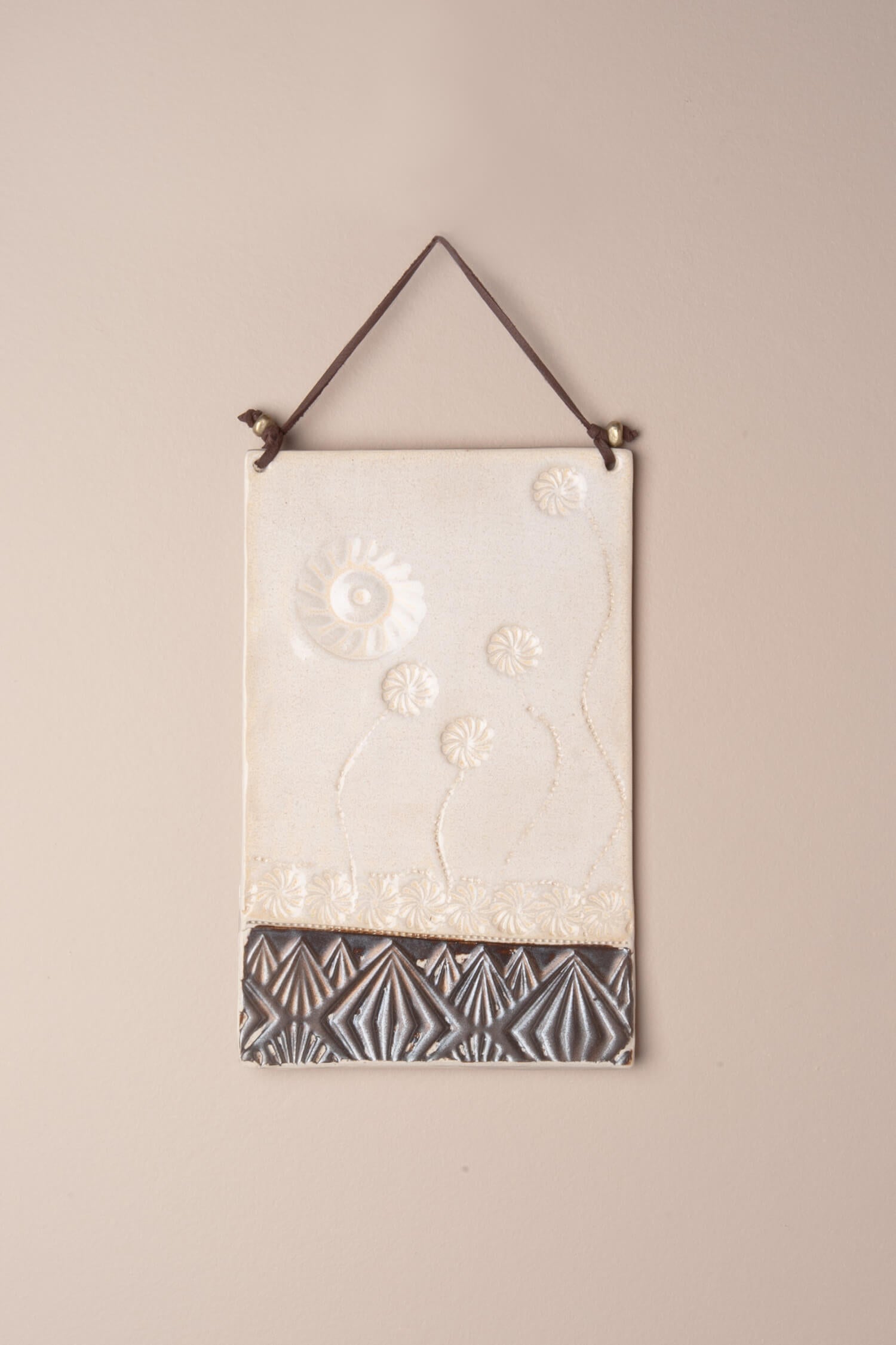 Sunlit Bloom – Handcrafted Ceramic Wall Hanging, 9.25"