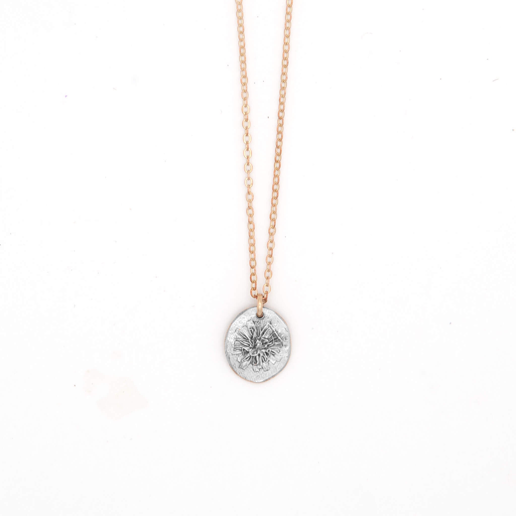 Wild Bloom Silver Dandelion Pendant Necklace