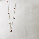 Mixed Metal Necklace with Sterling Silver Charms, Rhodochrosite and Jasper - Jester Swink